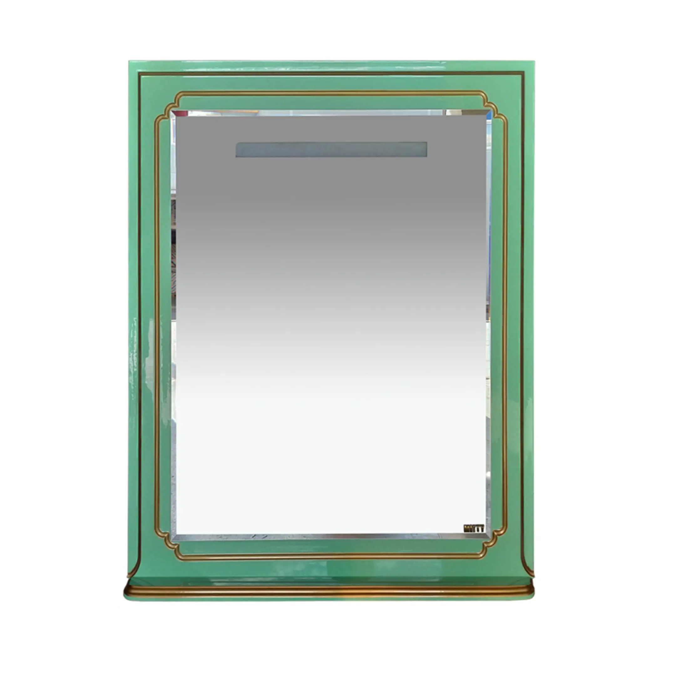 Изображение товара Зеркало для ванной комнаты Misty Praga Л-Пра02075-073 75x100см прямоугольное с полкой салатовый