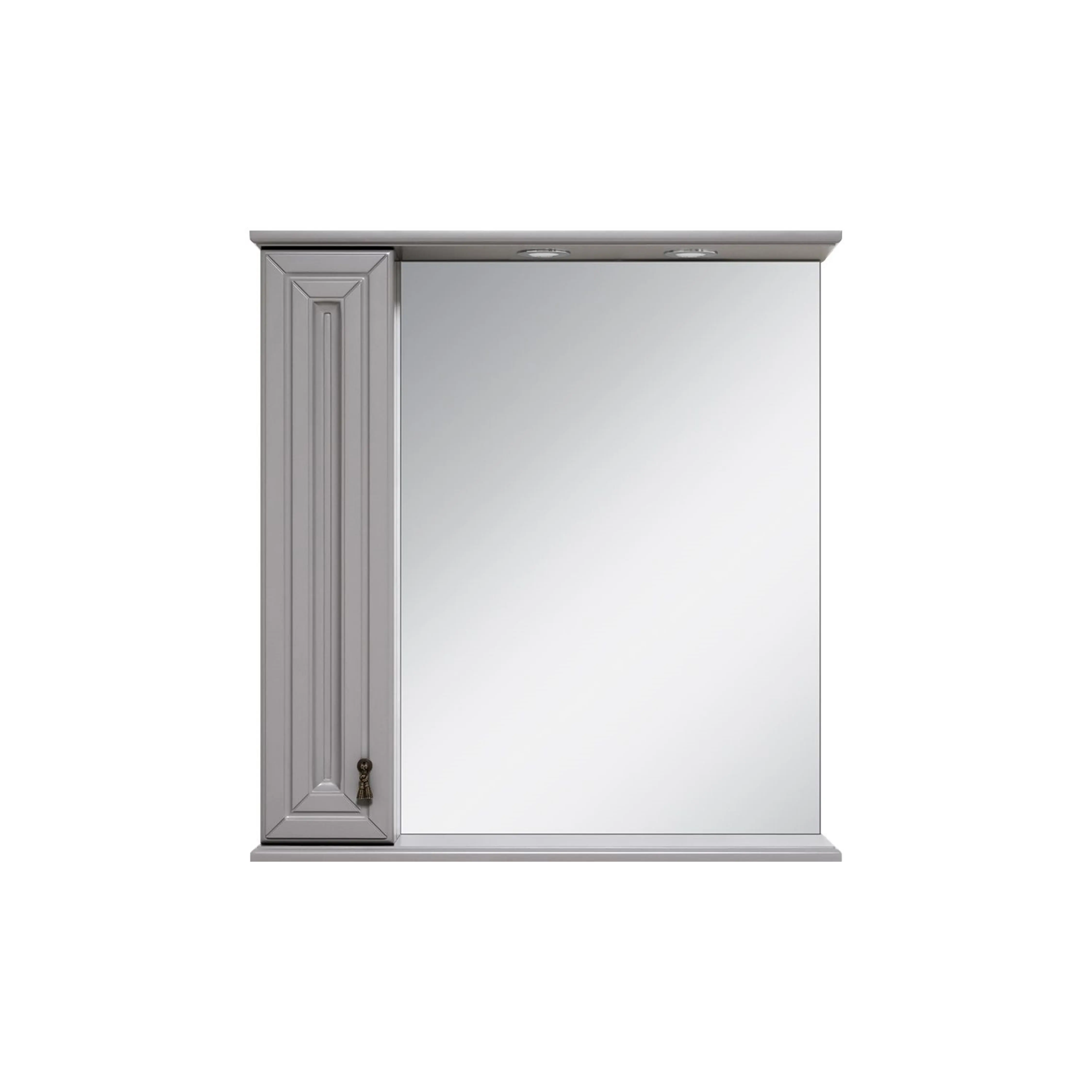 Изображение товара Зеркальный шкаф для ванной Misty Лувр П-Лвр03075-1504Л 75x80см серый