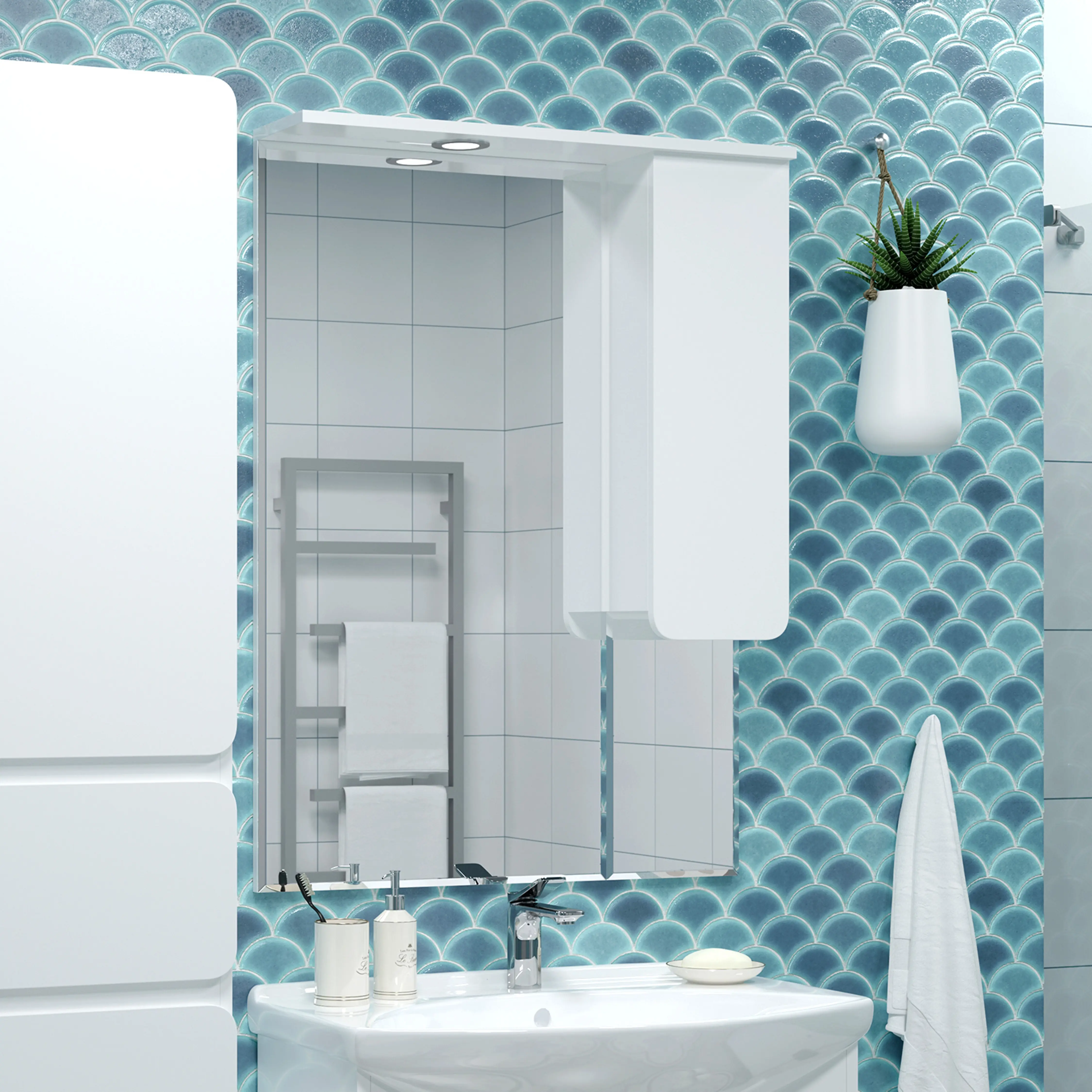 Изображение товара Зеркальный шкаф для ванной Misty Чегет П-Чег-02075-01П 75x100см белый