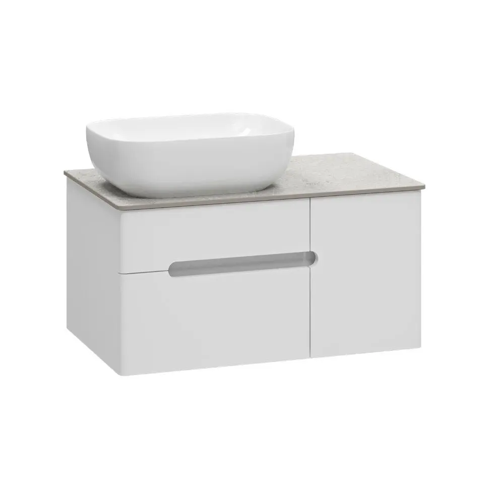 Изображение товара Комплект мебели для ванной комнаты Misty УТ000014961 эмалированный Раковина,Столешница,Тумба цвет белый