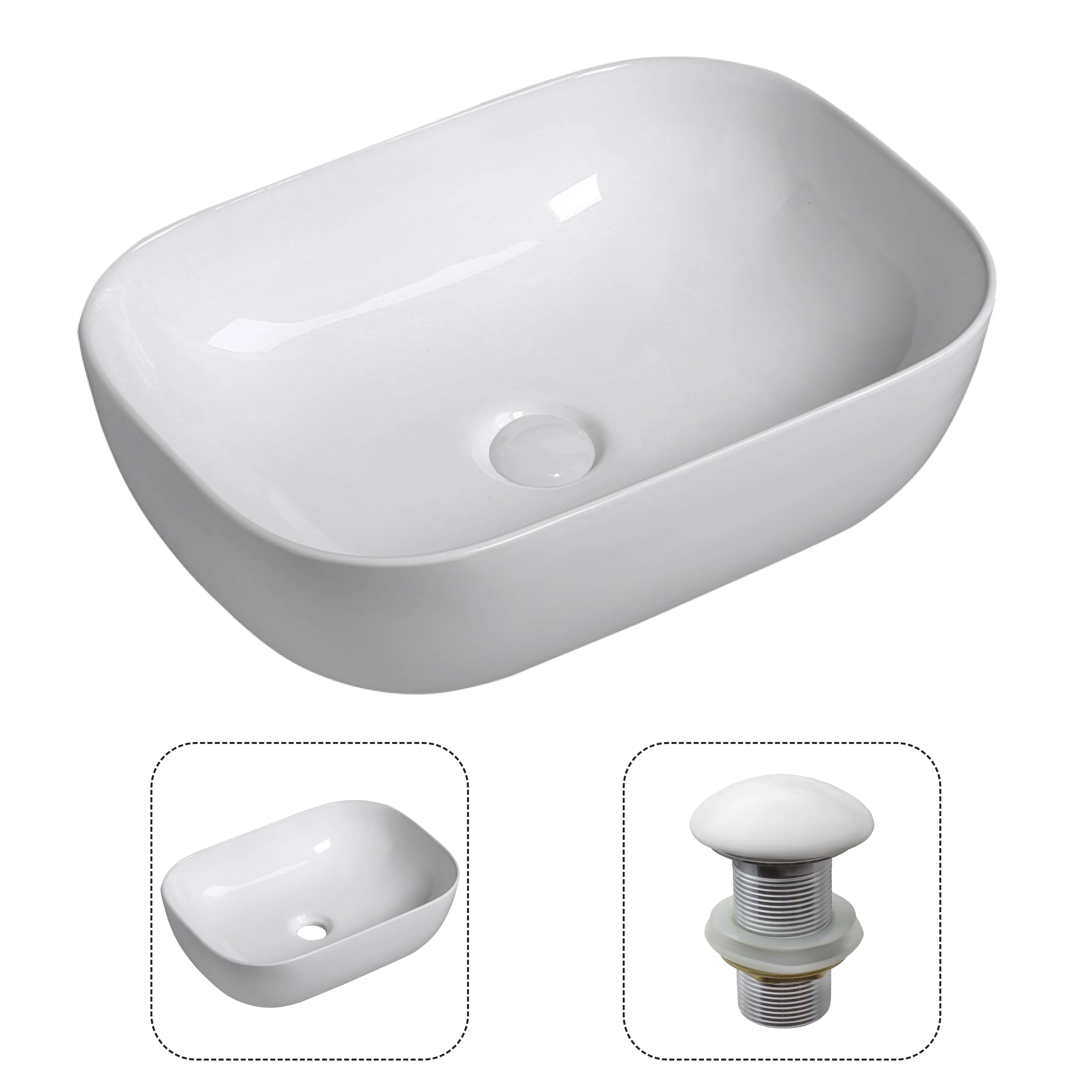 Изображение товара Раковина Culto BRUTTO 33x12.50 см с донным клапаном белый