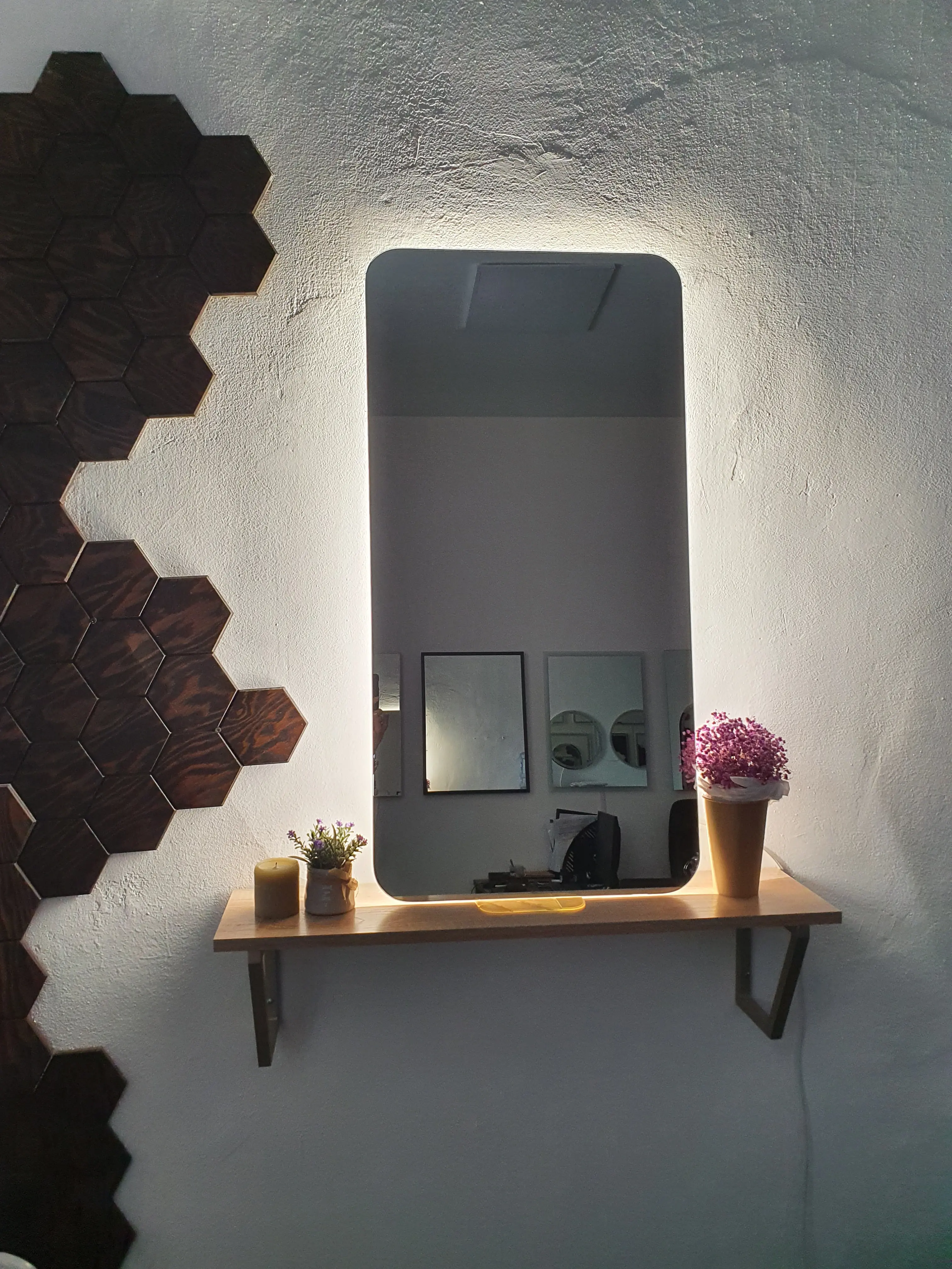 Изображение товара Зеркало для ванной Alfa mirrors Olga 459 Ol-459AVzVd с подсветкой 40x90см