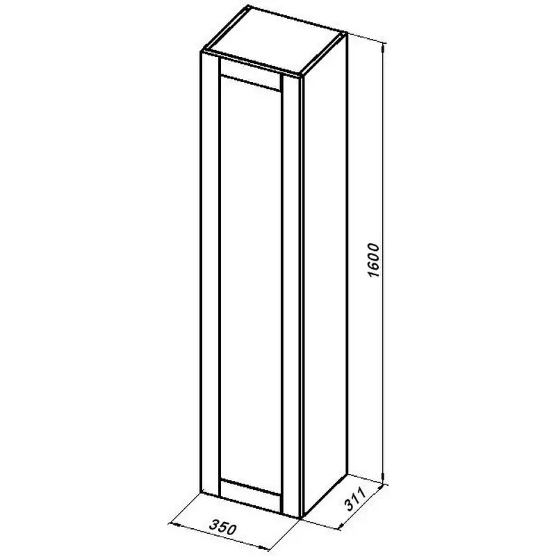 Изображение товара Шкаф-пенал Aquanet Терра 35 маренго