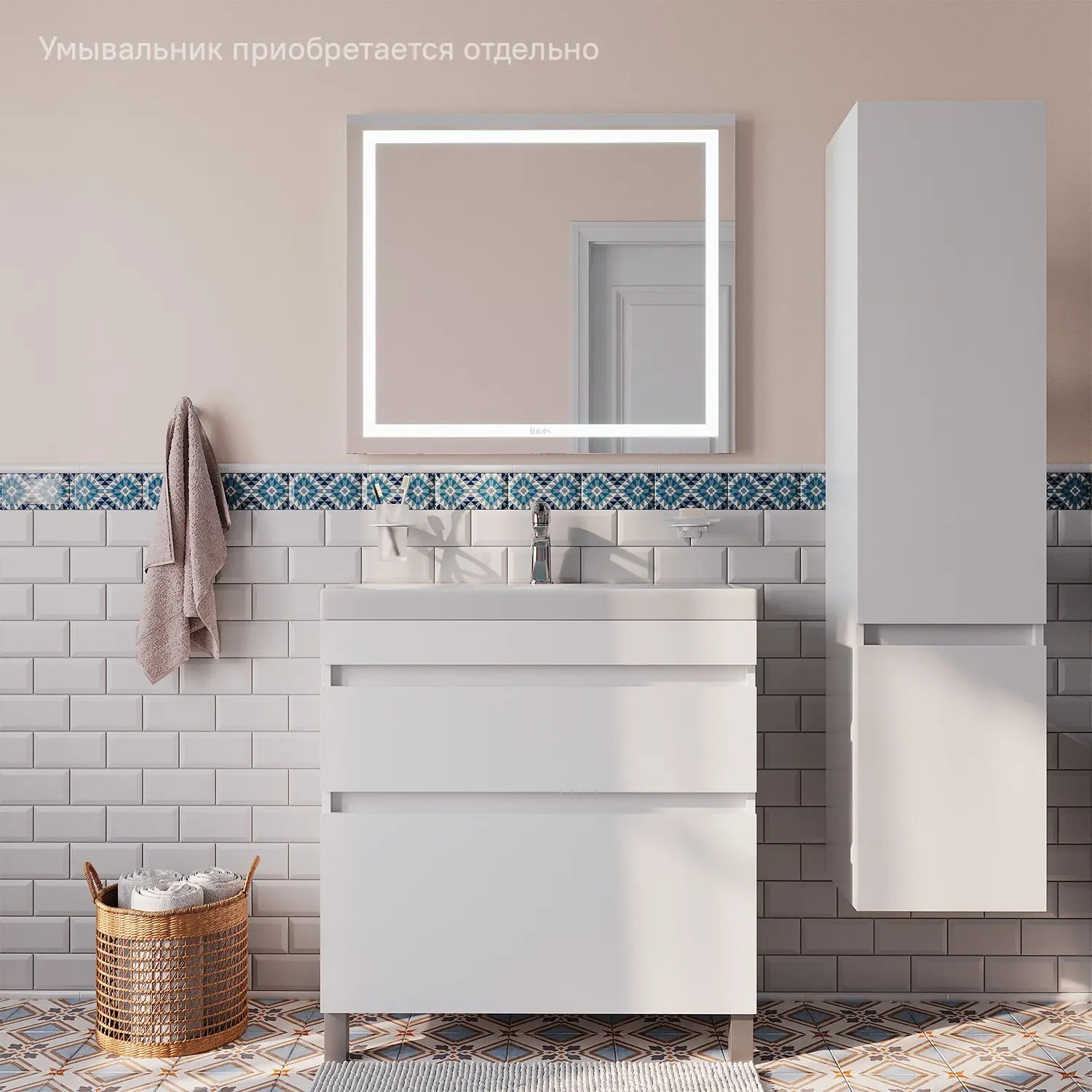 Изображение товара Тумба под раковину Iddis Zodiac ZOD8CBFi95 напольная 78.80см цвет белый