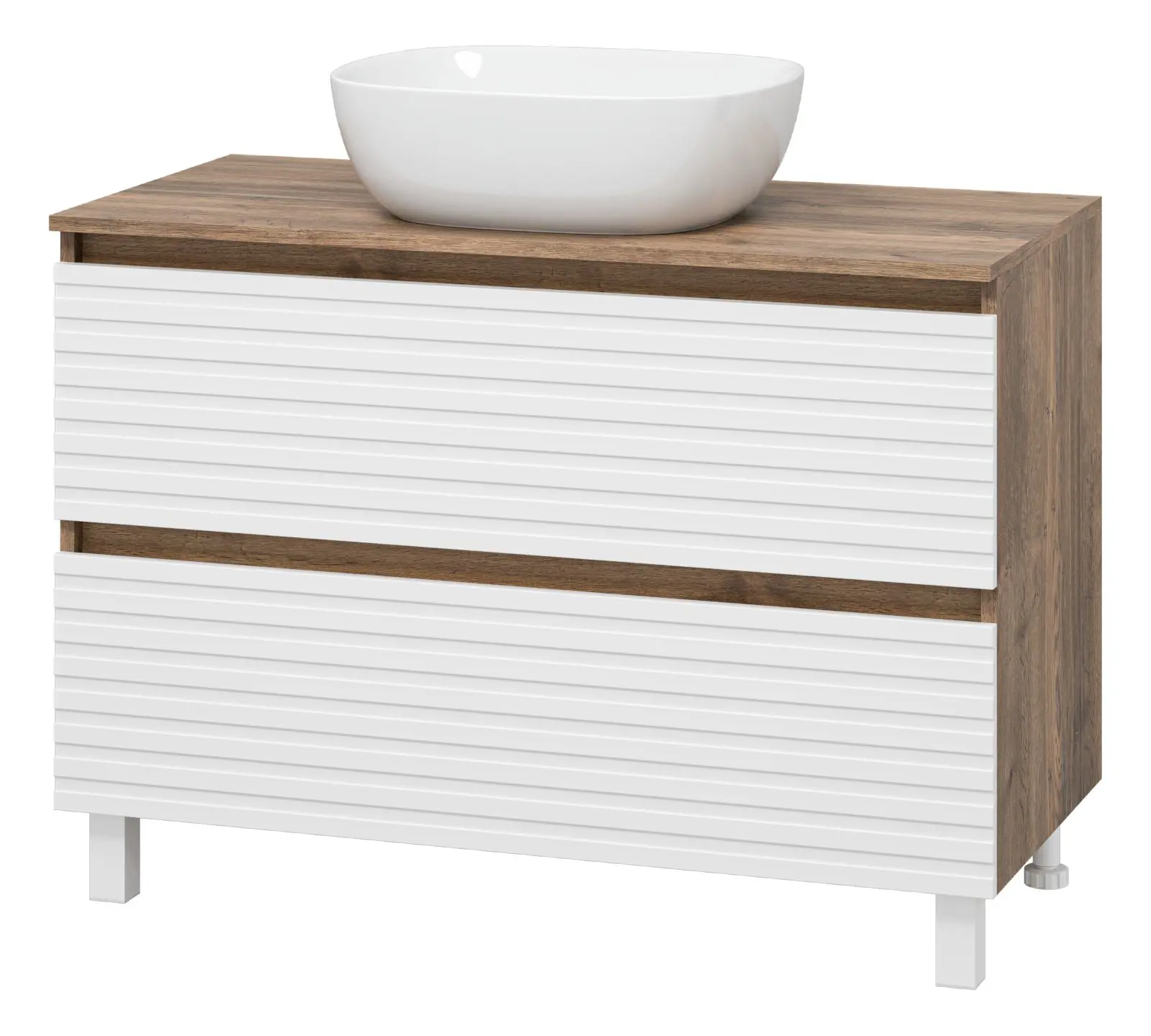 Изображение товара Тумба под раковину Brevita Dakota УТ000015495 напольная с раковиной 100см цвет дуб галифакс олово/белый