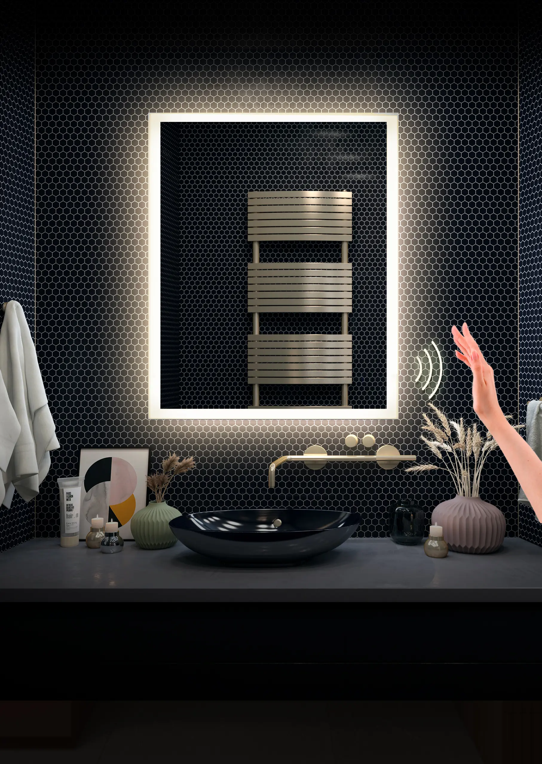 Изображение товара Зеркало для ванной Alfa mirrors Niko-56 Niko-56Vzd с подсветкой 50x60см