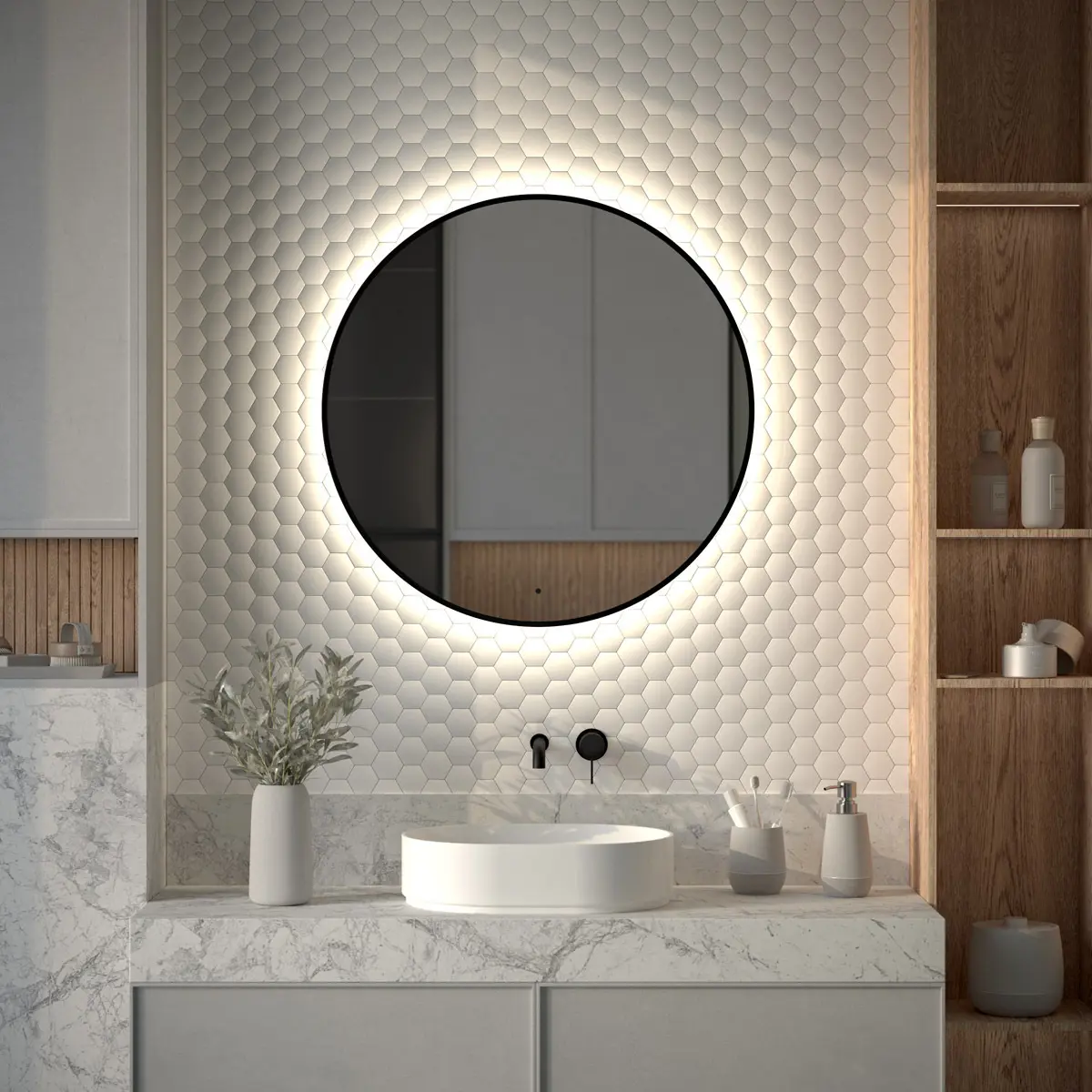 Изображение товара Зеркало для ванной Defesto Aura DF 2985R с подсветкой 80x80см