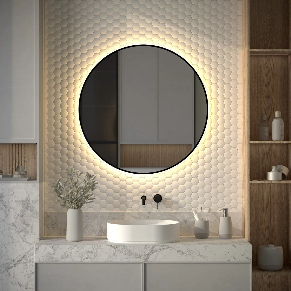 Изображение товара Зеркало для ванной Defesto Aura DF 2996 с подсветкой 90x90см