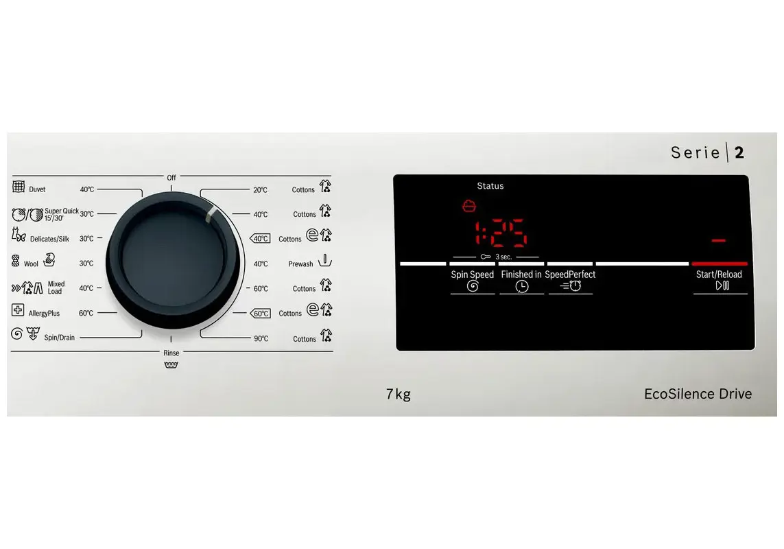 Изображение товара Стиральная машина Bosch Waj2017sme 59.8x84.8x59 см 7 кг цвет нержавеющая сталь