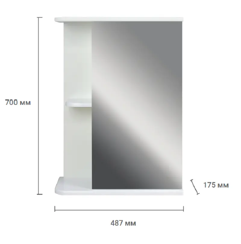 Изображение товара Зеркало-шкаф Гретта Doratiz 2711.047, правый, белый