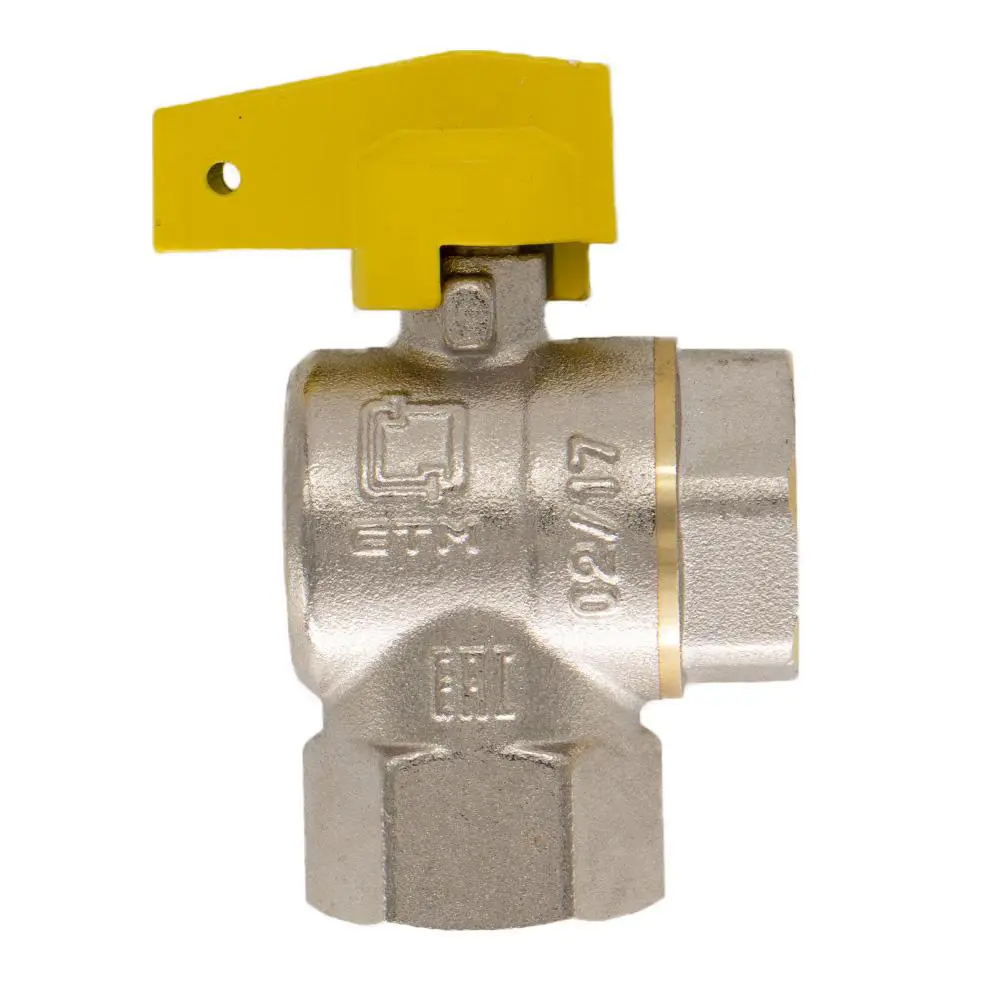 Изображение товара Кран шаровый для газа угловой СТМ Газ 1/2" гайка-гайка бабочка