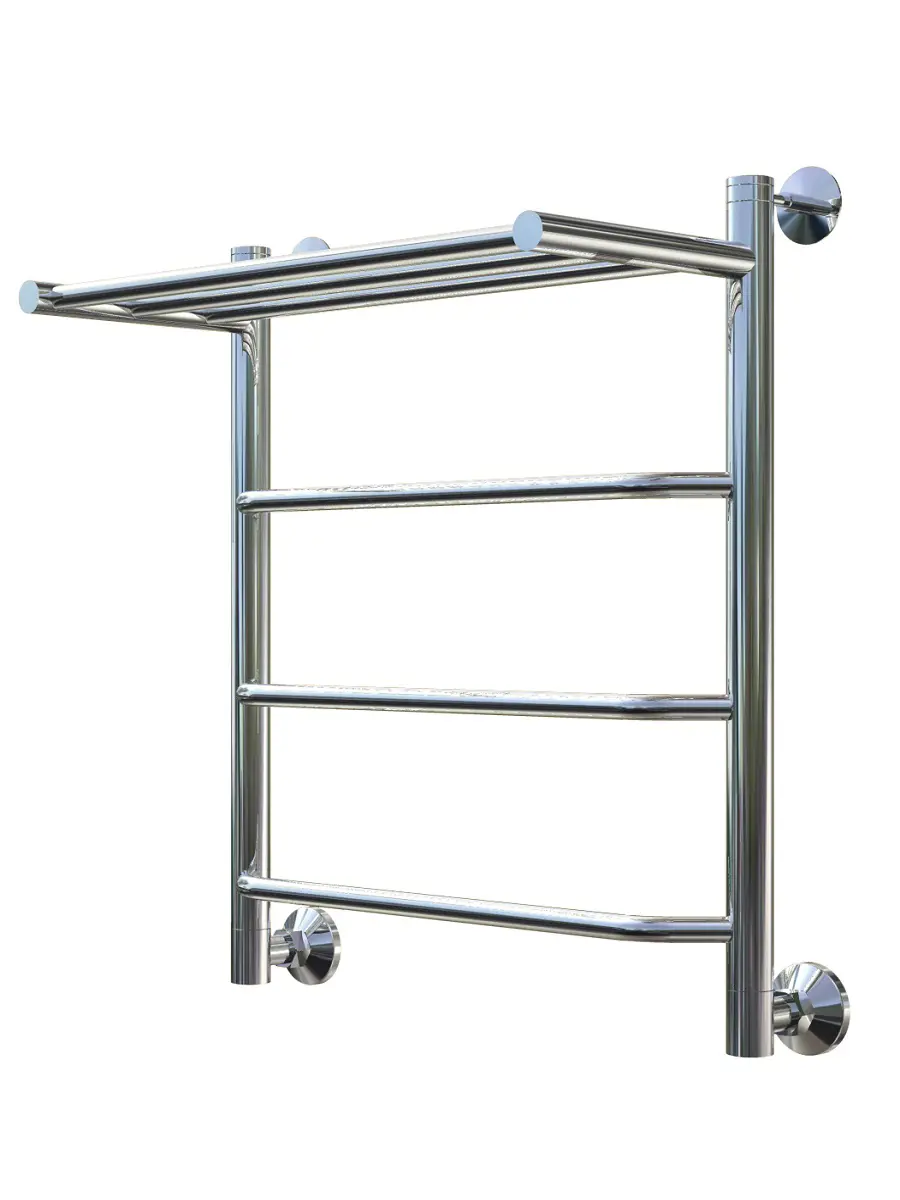 Изображение товара Полотенцесушитель водяной с полкой лестница Тругор Браво НП 1 П 50x60 см 3/4" нержавеющая сталь цвет серебро
