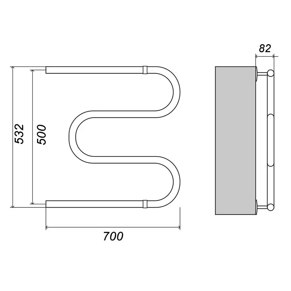 Изображение товара Водяной полотенцесушитель m-образный Domoterm 50x70 см 1" хром