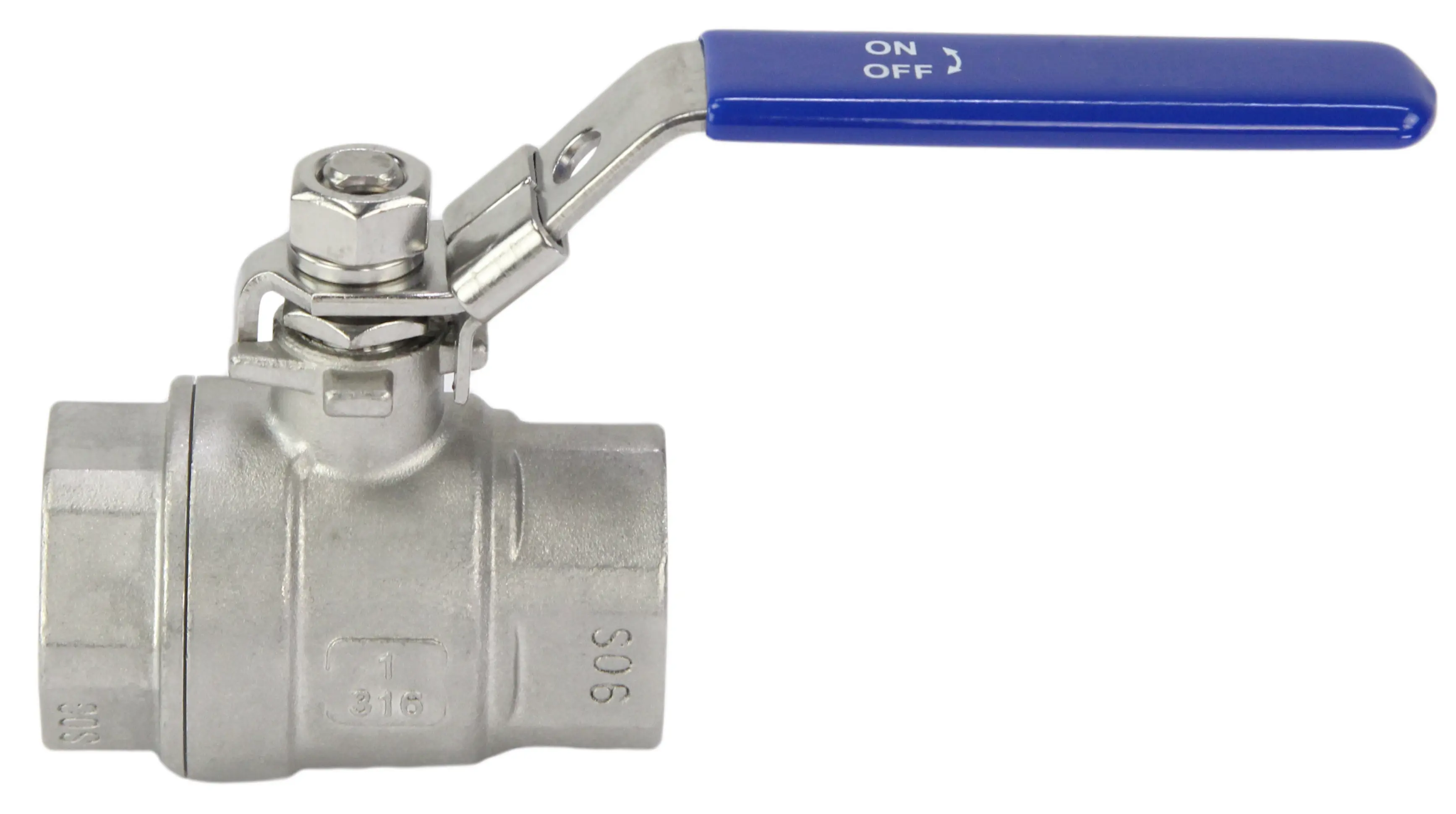 Изображение товара Кран шаровой ручной Dn.ru 1" 63 бар внутренняя резьба нержавеющая сталь D160-05343