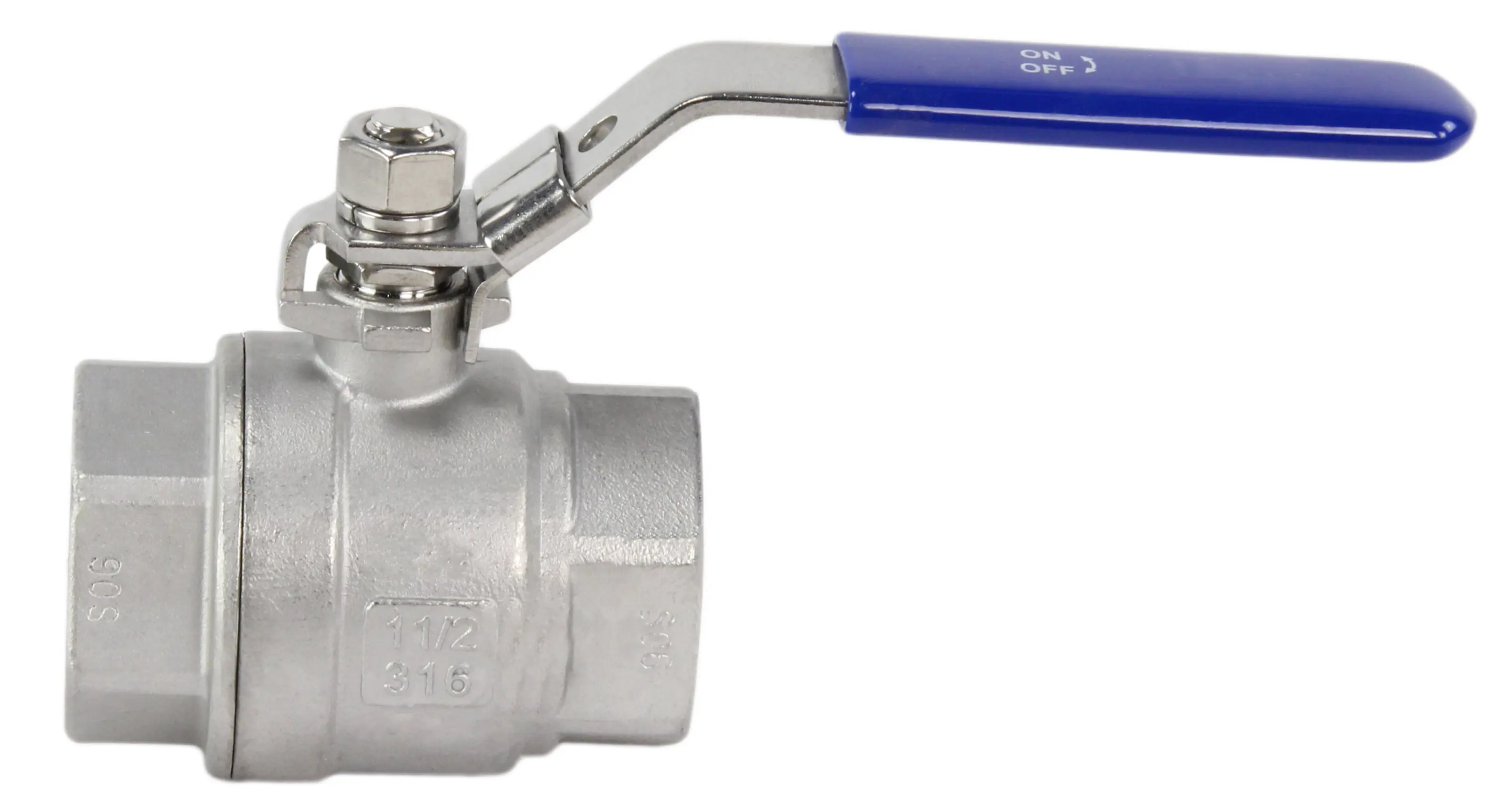 Изображение товара Кран шаровой DN.RU 1 1/2, 63 бар, нержавеющая сталь, внутренняя резьба