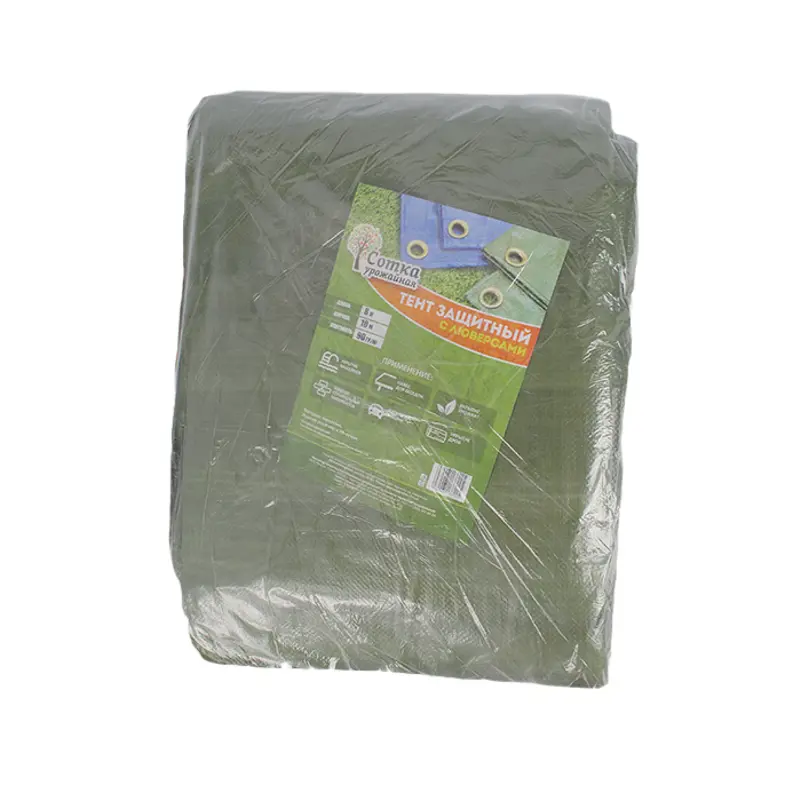Изображение товара Тент защитный Урожайная сотка 8x10м 150мкм хаки 90г/м²