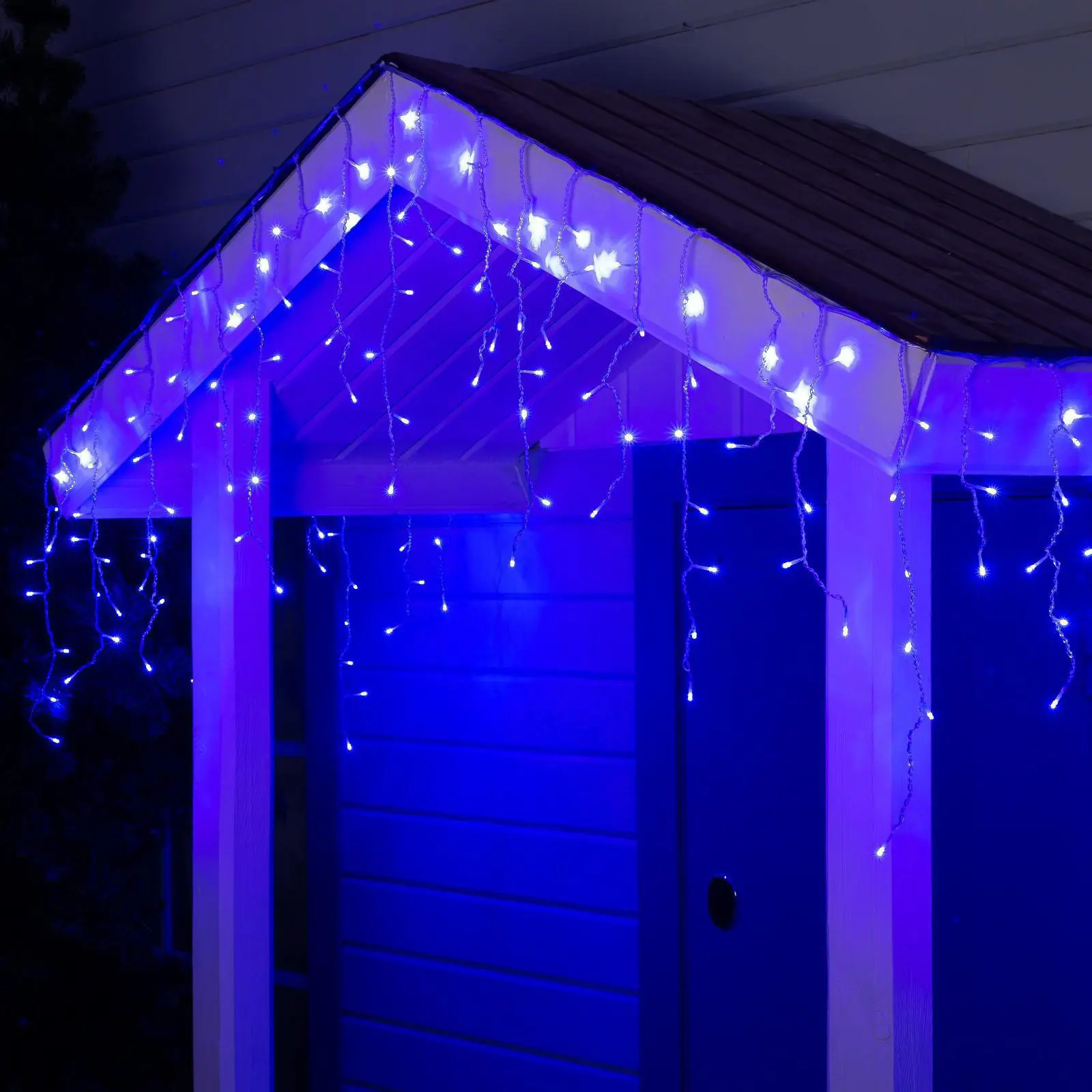 Изображение товара Электрогирлянда универсальная Luazon lighting бахрома 4x4 м 180 ламп цвет синий 8 режимов работы