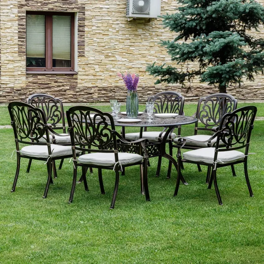 Изображение товара Набор обеденной мебели для сада Royal family Wilhelm алюминий цвет черный 7 предметов