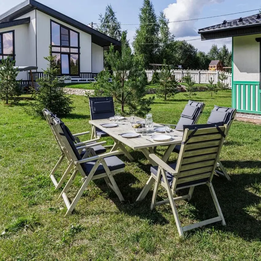 Изображение товара Набор обеденной мебели для сада Royal family Camilla дерево белый 7 предметов