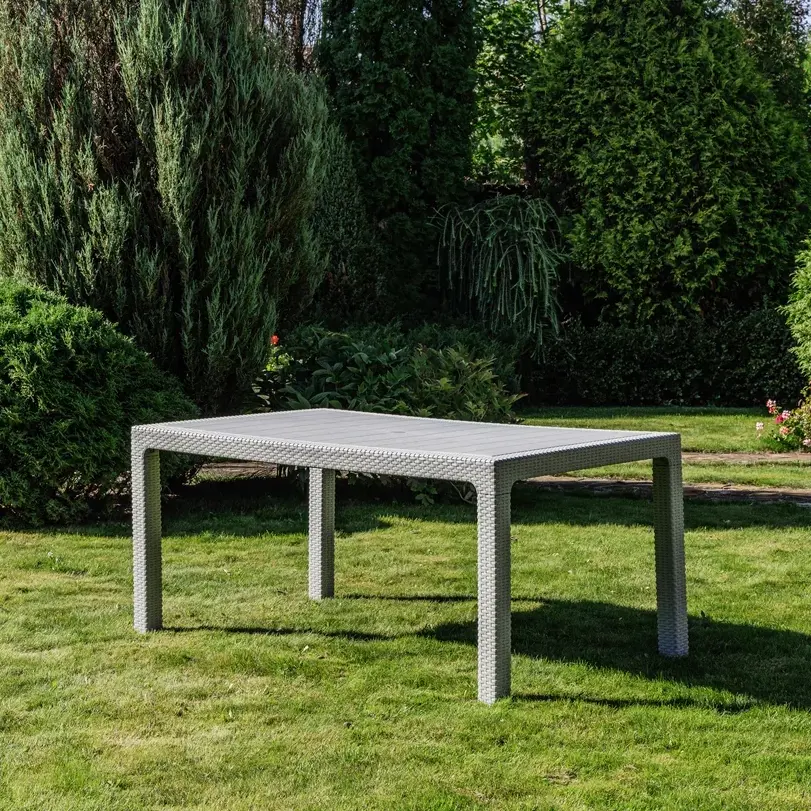 Изображение товара Нераздвижной садовый стол Royal family July 850-71 165 см x 95 см x 75 см полипропилен серый/серебристый