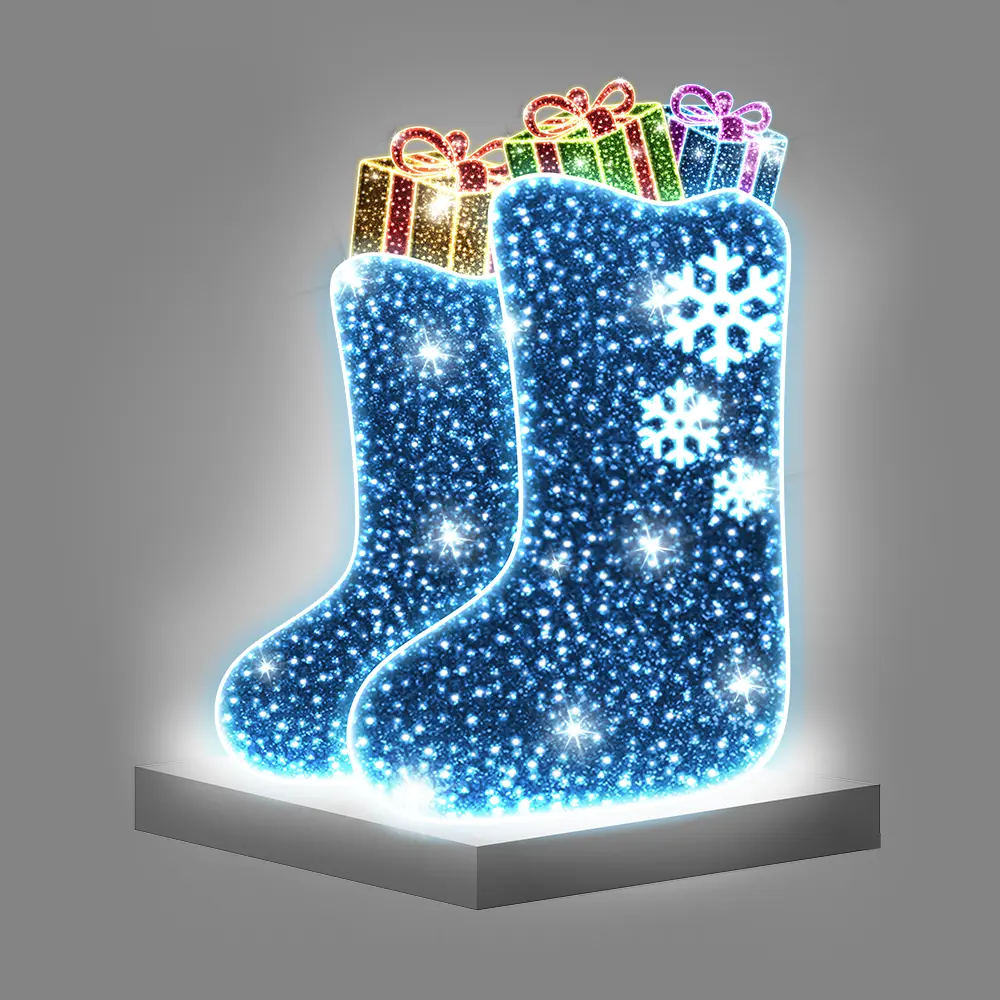 Изображение товара Светящаяся электрическая фигура Эйджи Валенки универсальная 340 ламп h 170 см разноцветный