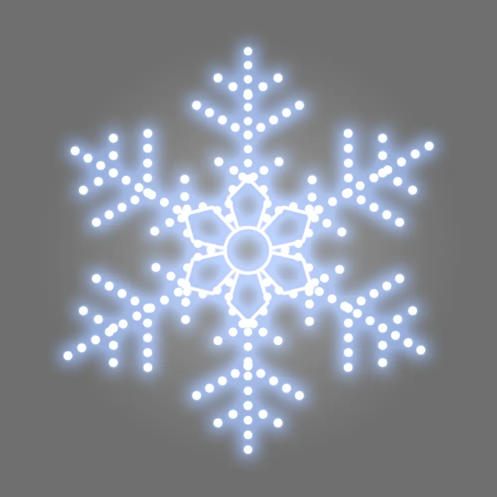 Изображение товара Светящаяся электрическая фигура снежинка 87 см разноцветная IP65 для улицы и дома