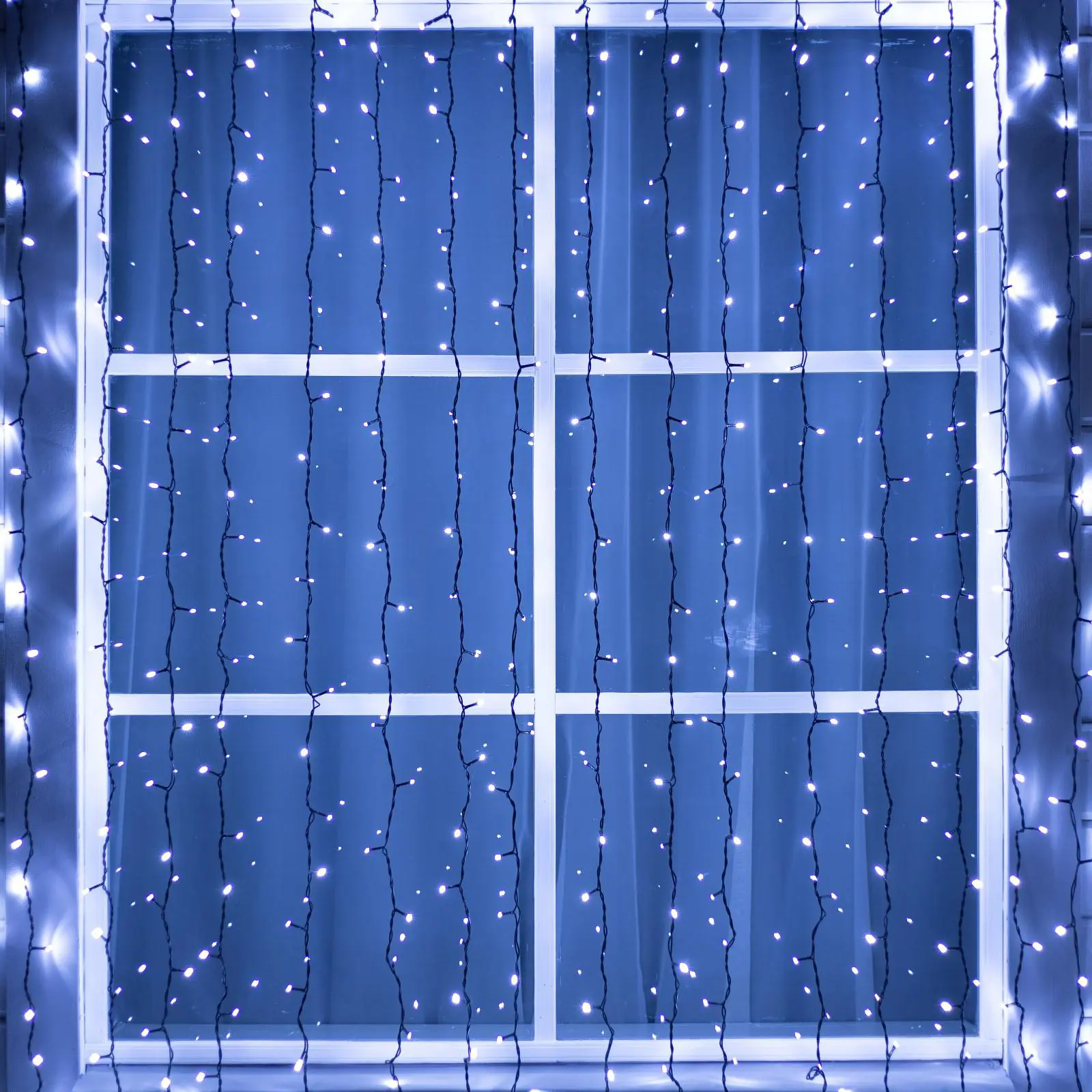 Изображение товара Электрогирлянда комнатная Luazon Lighting 1080233 Занавес 2x3м 760 ламп холодный белый 1 режим работы