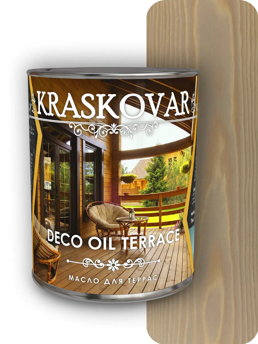 Изображение товара Масло для террас Kraskovar Deco Oil Terrace крем-брюле 0.75л для наружных и внутренних работ