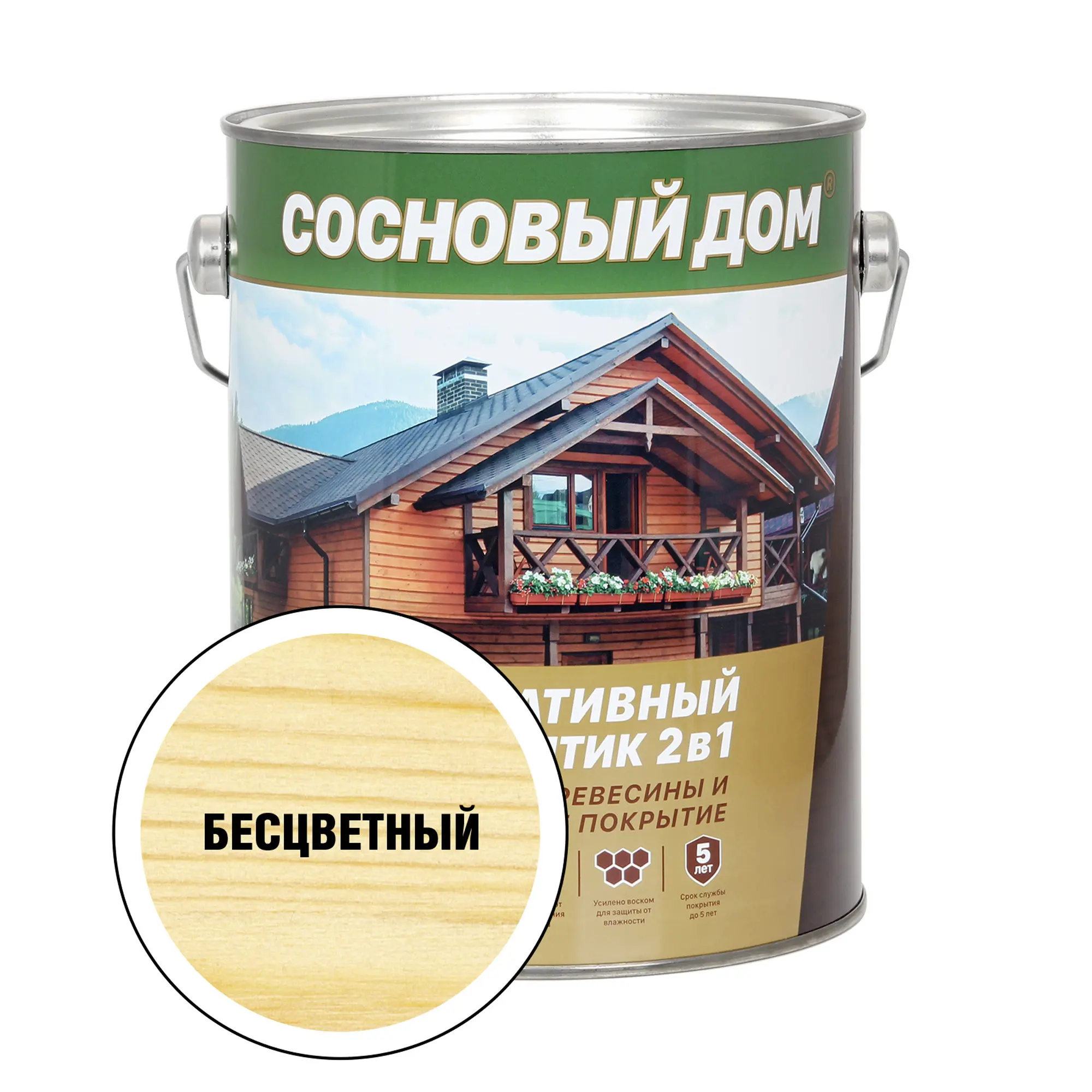 Изображение товара Защитный состав для древесины СОСНОВЫЙ ДОМ 29523 цвет бесцветный 2.7 л