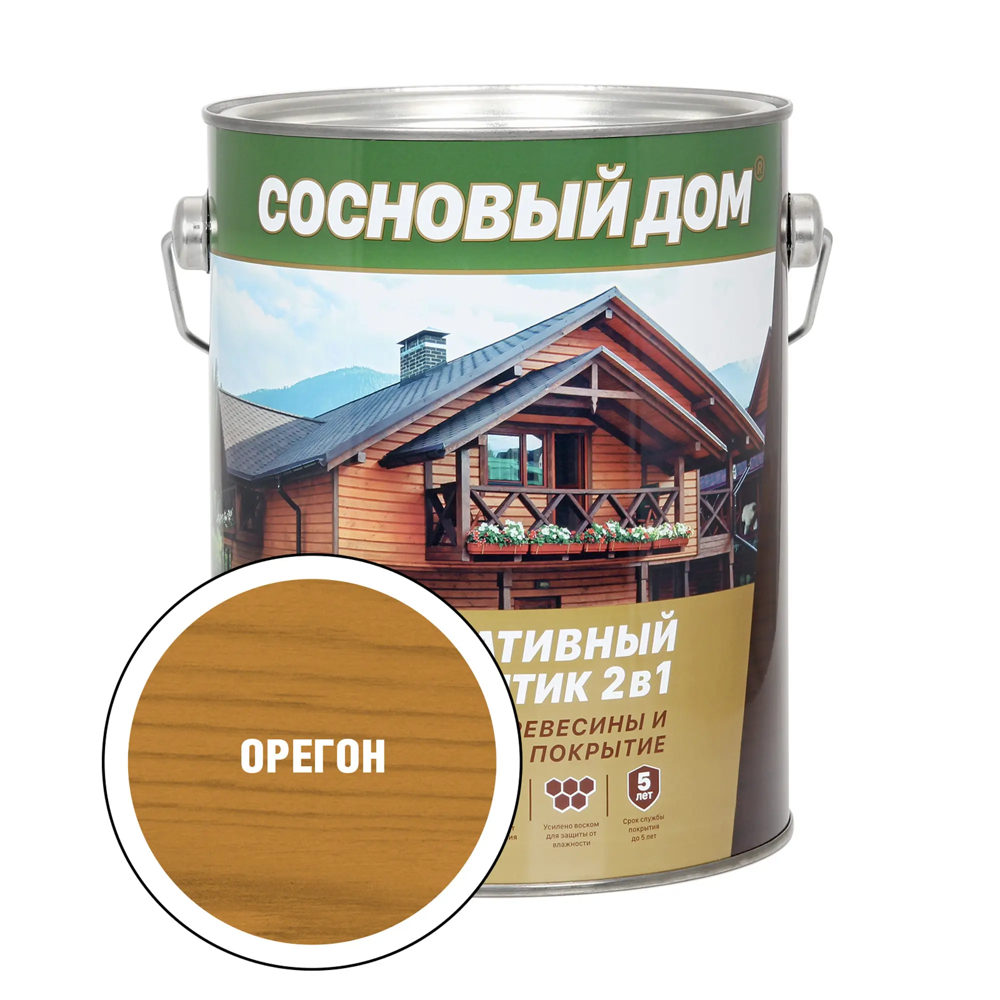 Изображение товара Защитный состав для древесины СОСНОВЫЙ ДОМ 29527 цвет орегон 2.7 л