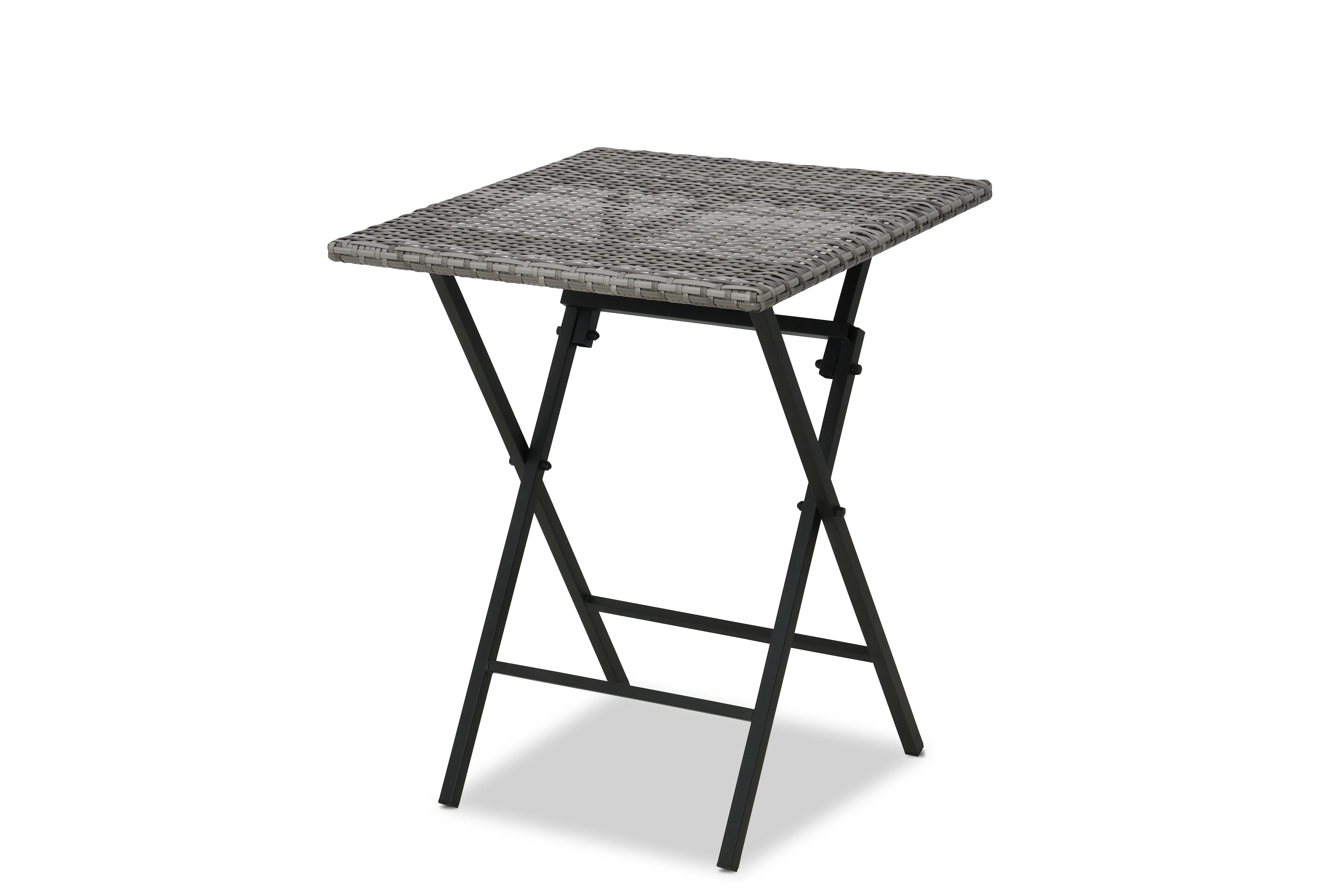 Изображение товара Складной садовый стол Zena 103x74x13 см искусственный ротанг серый компактный и прочный