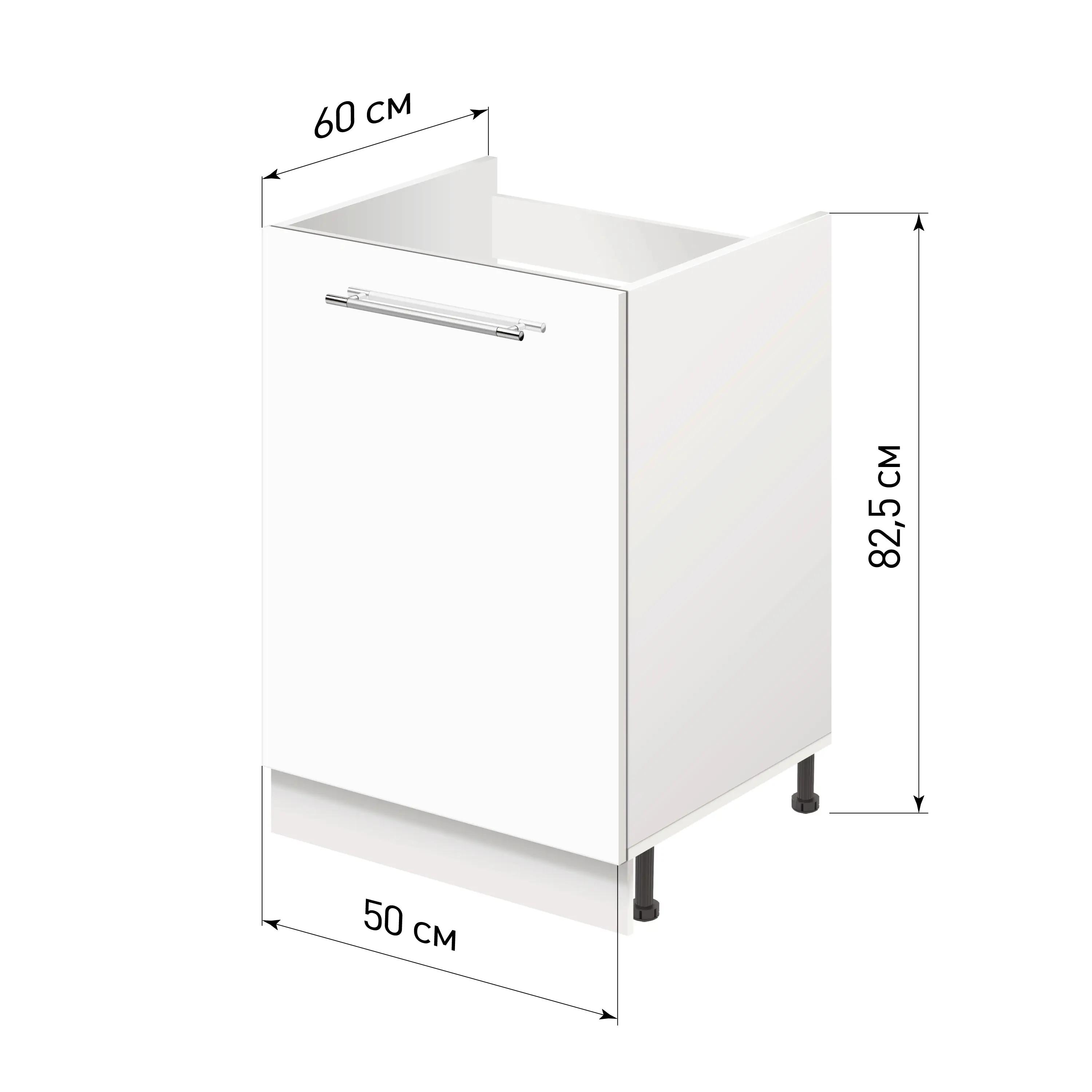 Изображение товара Напольный шкаф Лидер Modern Alto ~~ Модерн altoTP5060_BLGL 50x82x60 см ЛДСП цвет белый глянец