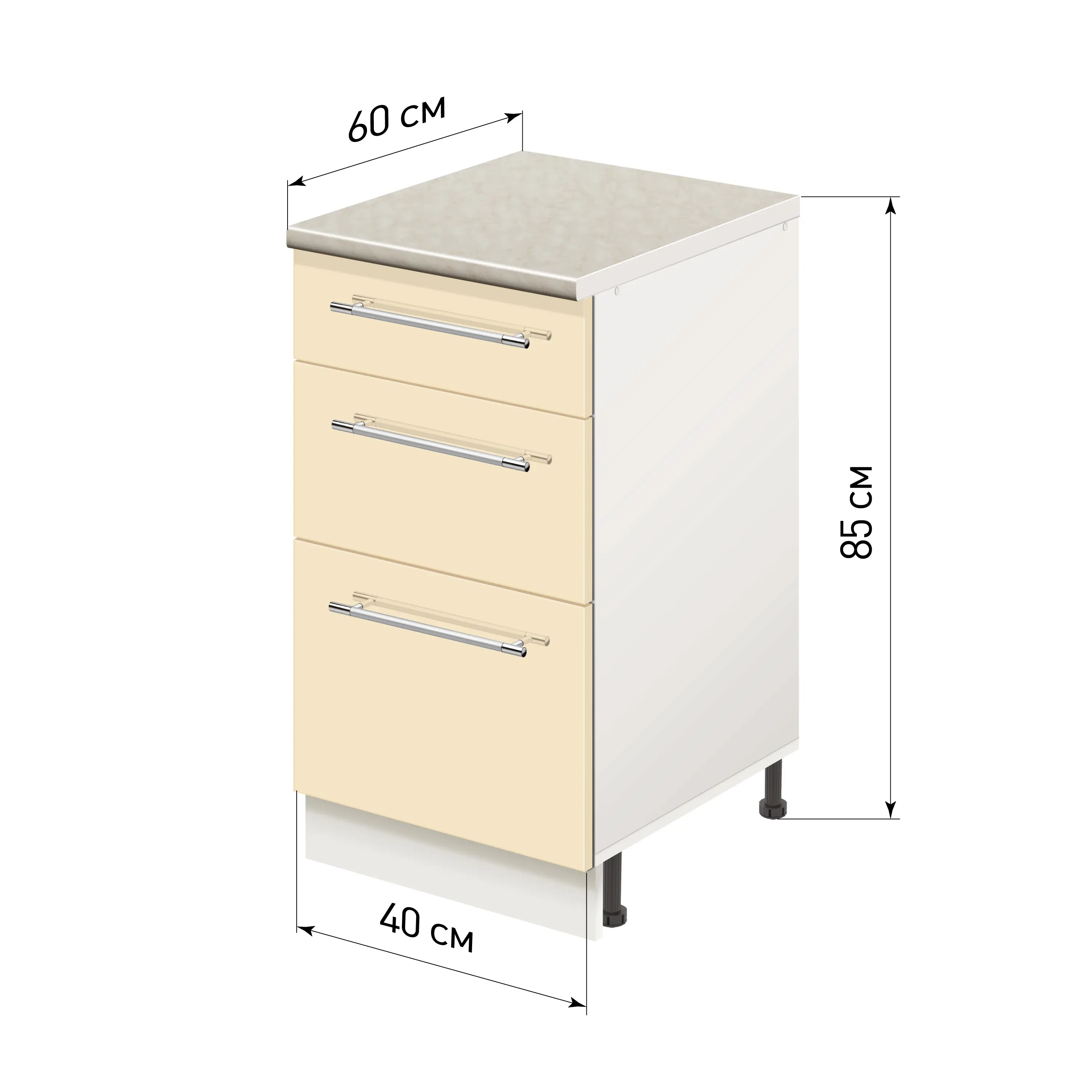 Изображение товара Напольный шкаф Лидер Modern Alto ~~ Модерн Alto40603_VNGL 40x85x60 см ЛДСП цвет ваниль