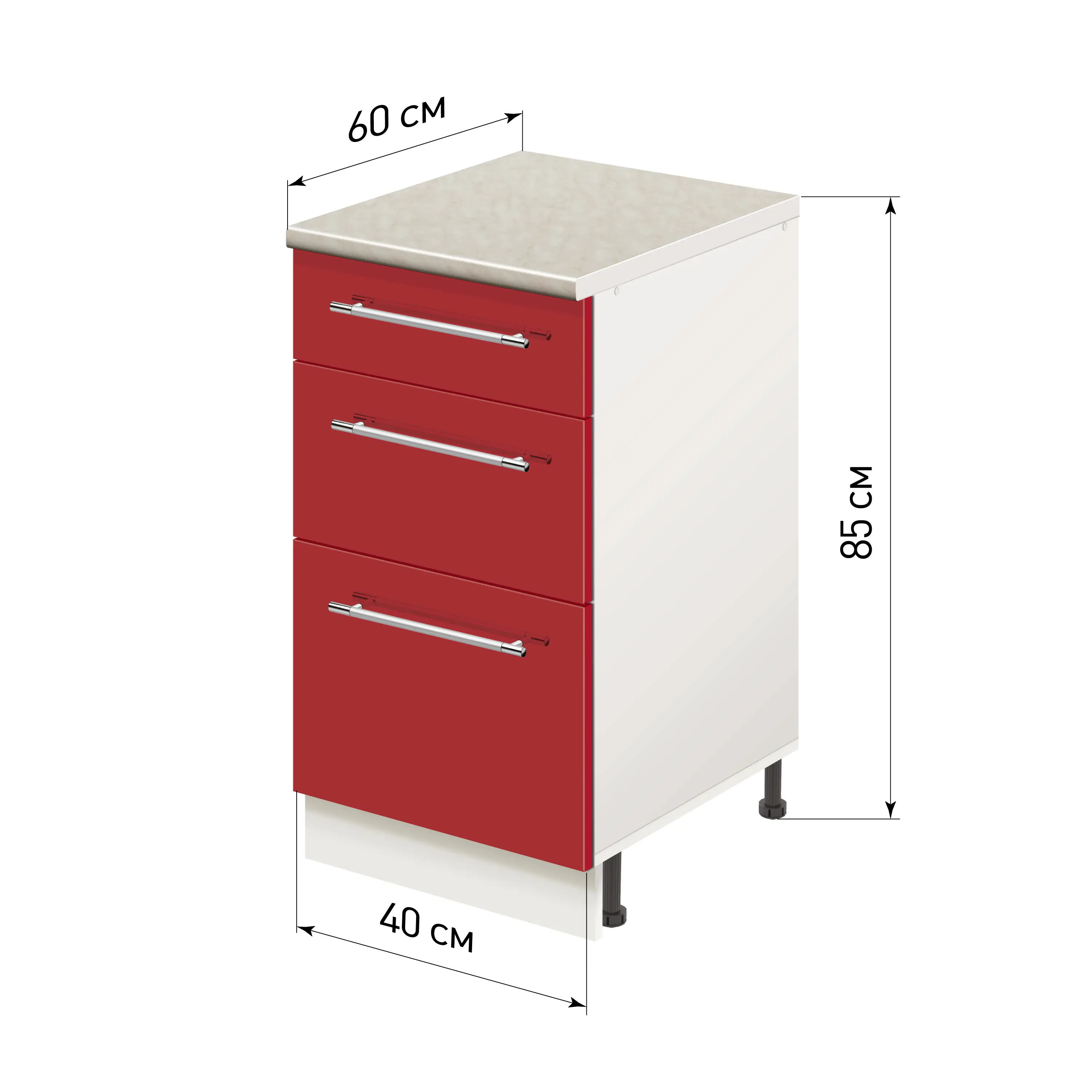 Изображение товара Напольный шкаф Лидер Modern Alto ~~ Модерн Alto40603_KRGL 40x85x60 см ЛДСП цвет красный