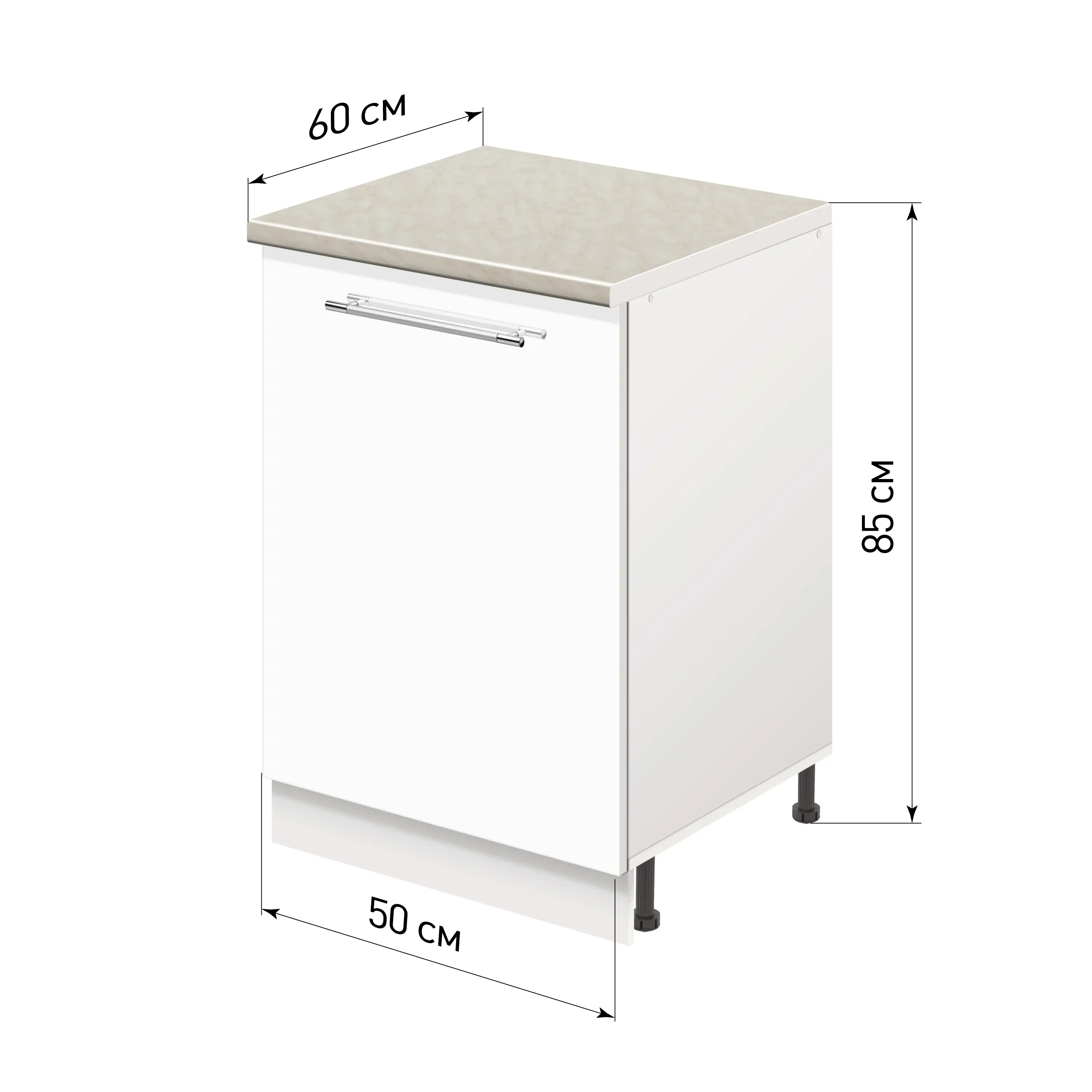 Изображение товара Напольный шкаф Лидер Modern Alto ~~ Модерн altoTS5060_BLGL 50x85x60 см ЛДСП цвет белый глянец