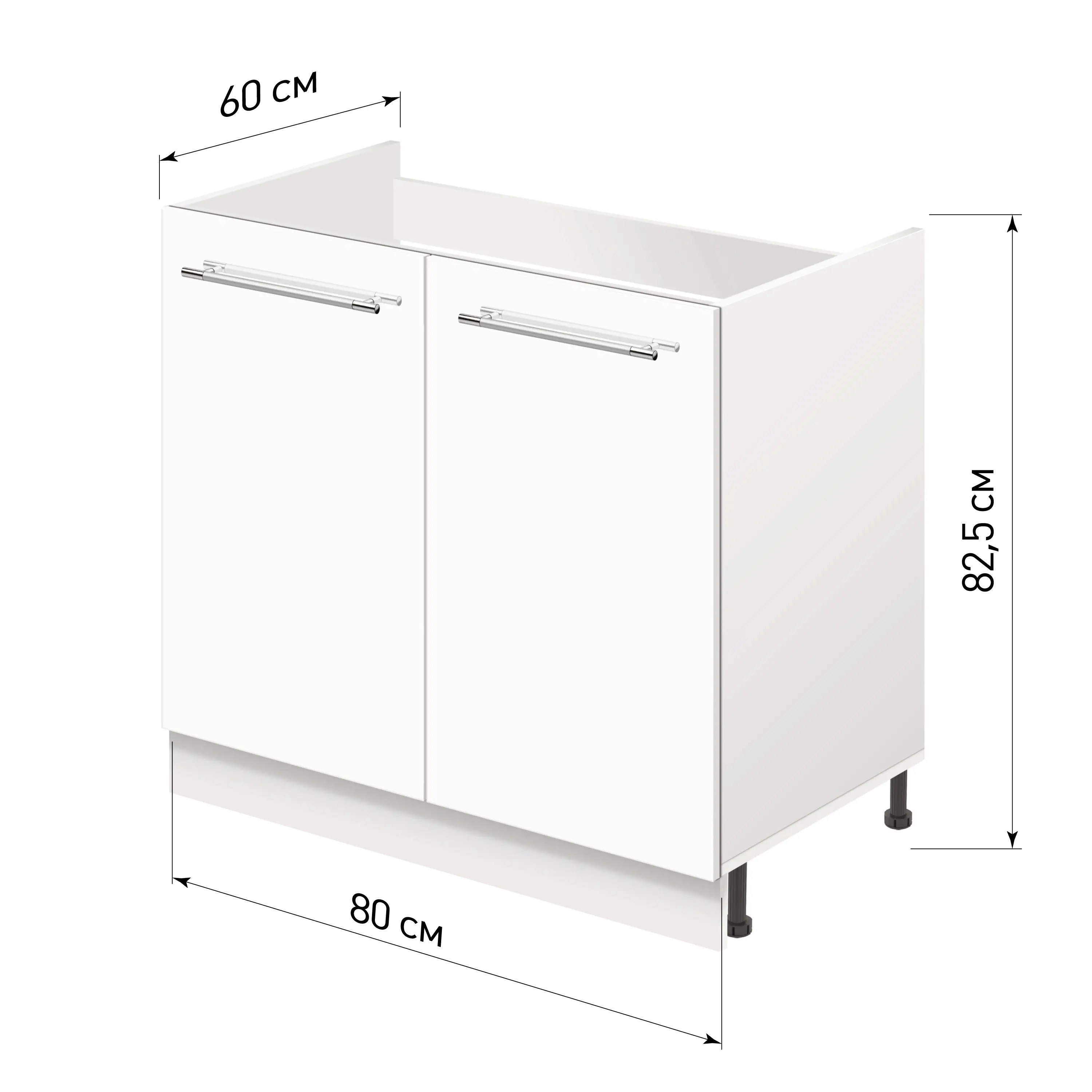 Изображение товара Напольный шкаф Лидер Modern Alto ~~ Модерн altoTP8060_BLGL 80x82x60 см ЛДСП цвет белый глянец