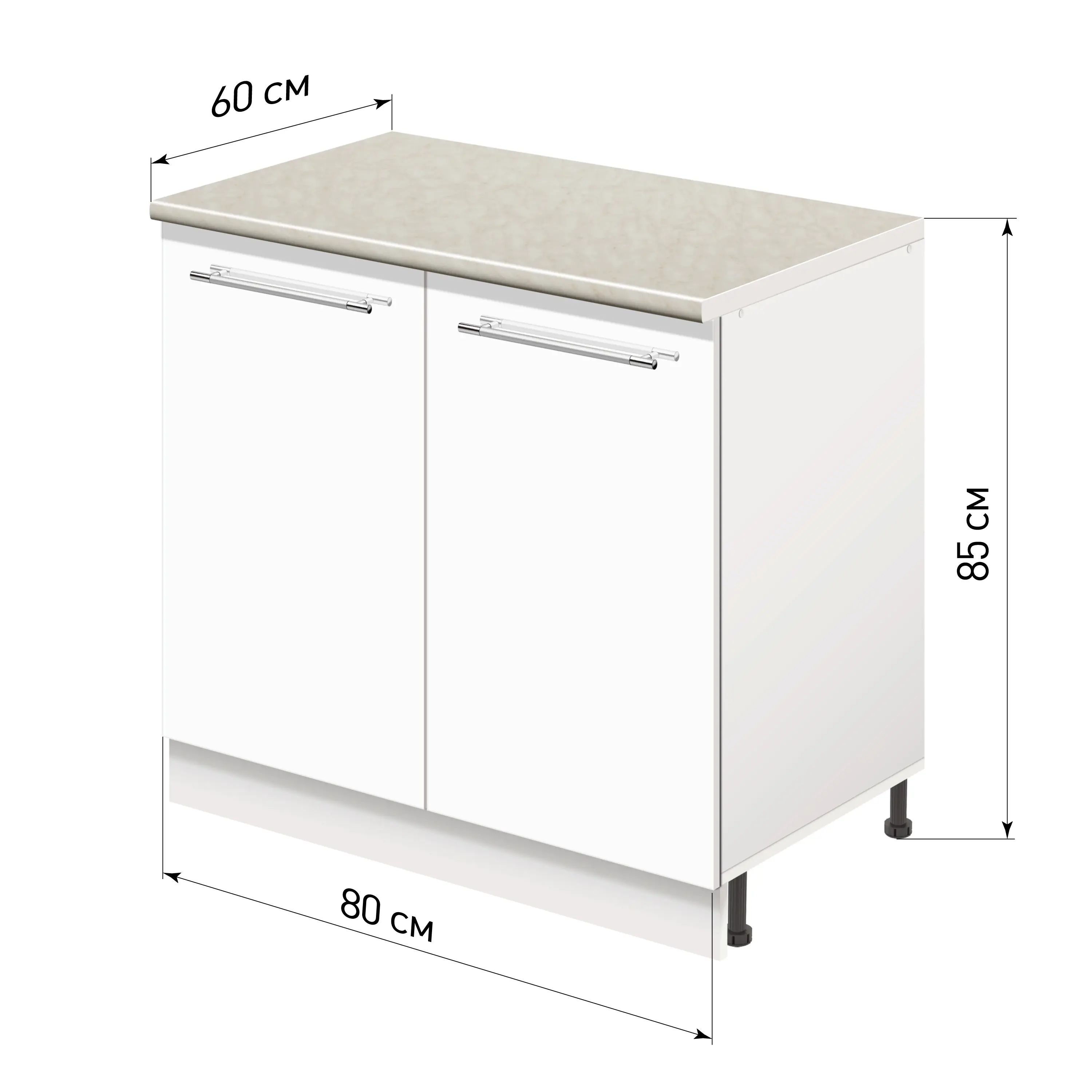 Изображение товара Напольный шкаф Лидер Modern Alto ~~ Модерн altoTS8060_BLGL 80x85x60 см ЛДСП цвет белый глянец