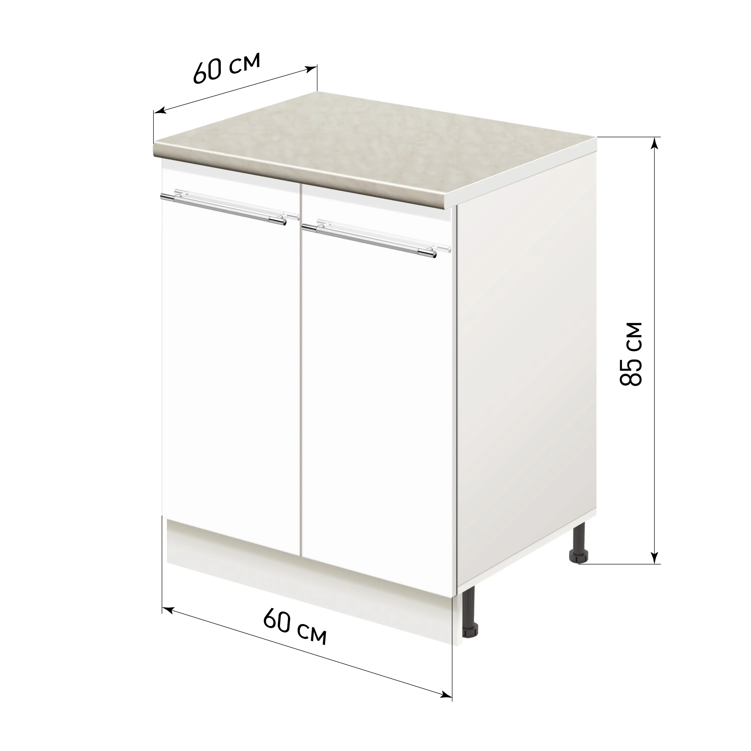 Изображение товара Напольный шкаф Лидер Modern Alto ~~ Модерн altoTS6060_BLGL 60x85x60 см ЛДСП цвет белый глянец