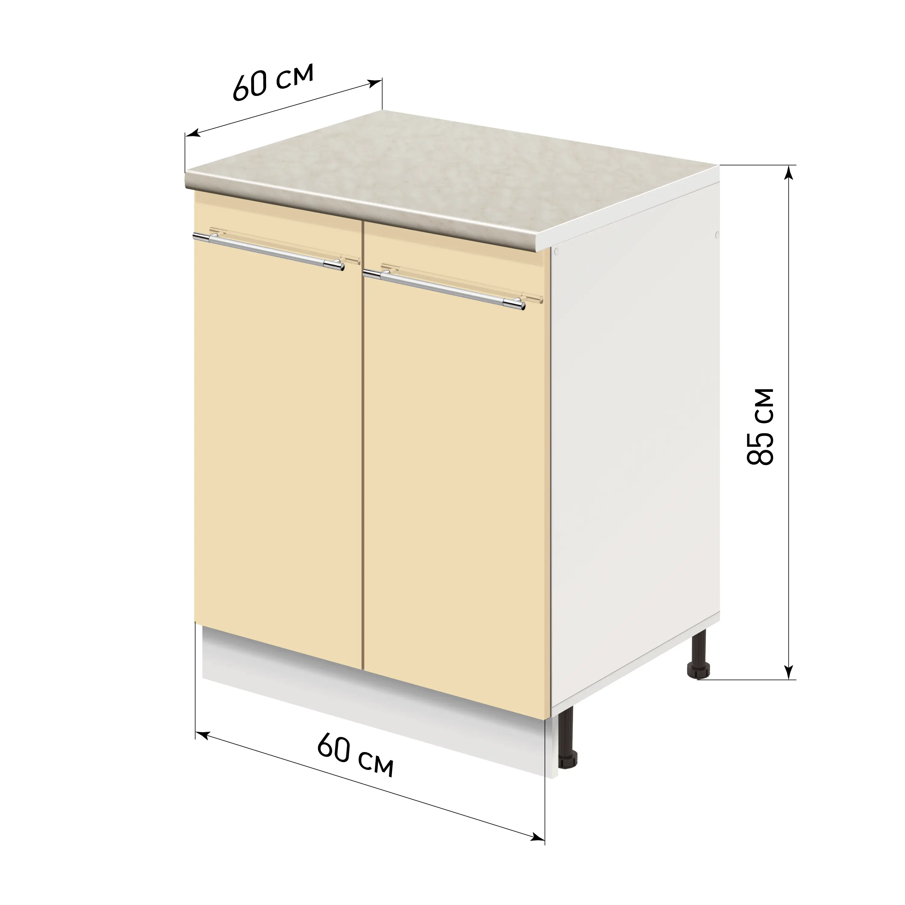 Изображение товара Напольный шкаф Лидер Modern Alto ~~ Модерн altoTS6060_VNGL 60x85x60 см ЛДСП цвет ваниль