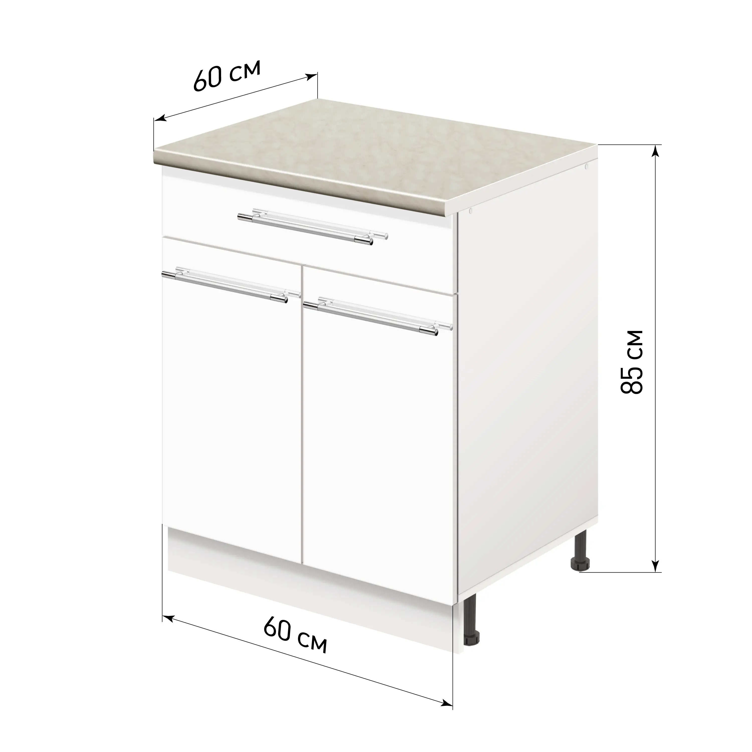 Изображение товара Напольный шкаф Лидер Modern Alto ~~ Модерн altoTY6060_BLGL 60x85x60 см ЛДСП цвет белый глянец