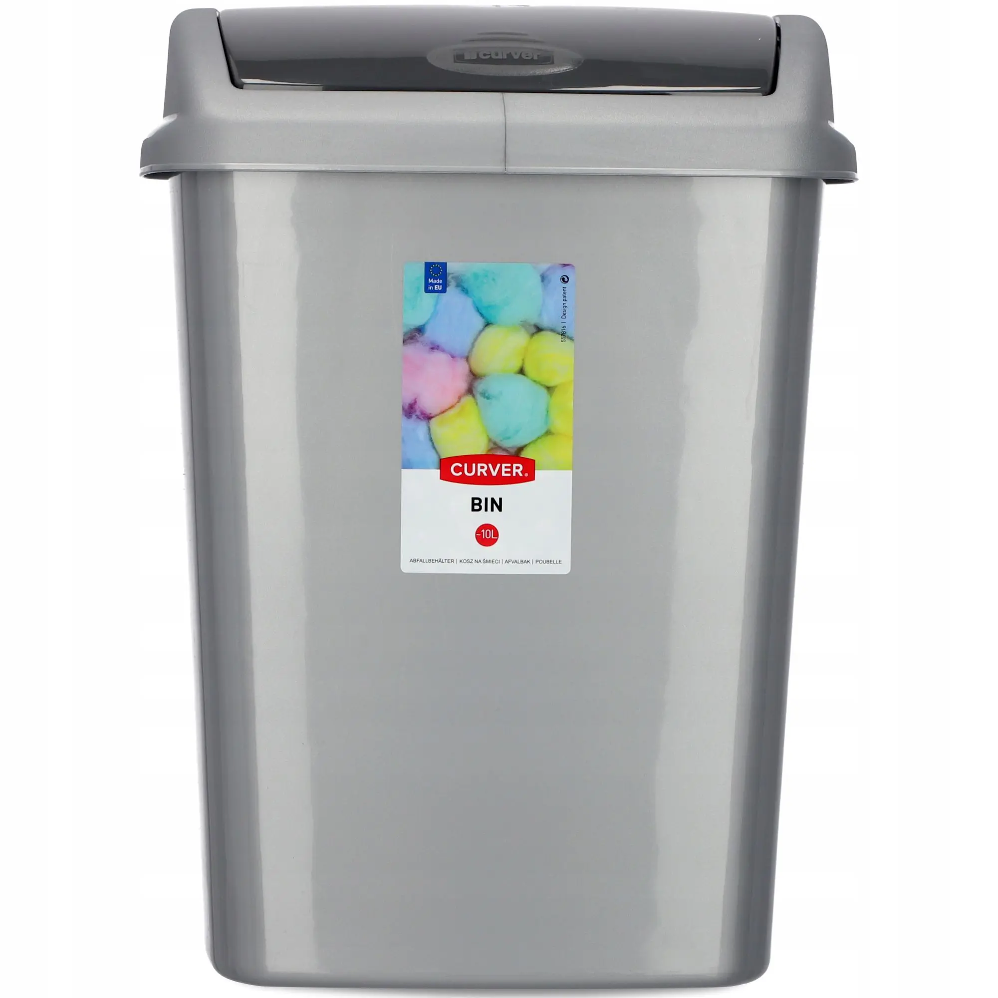Изображение товара Мусорное ведро 10 л Curver полипропилен цвет серый