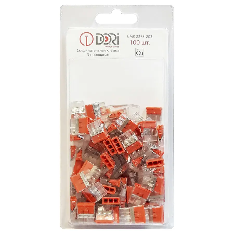Изображение товара Клемма соединительная Dori СМК 2273-203 3-проводная 2.5 мм 100 шт.