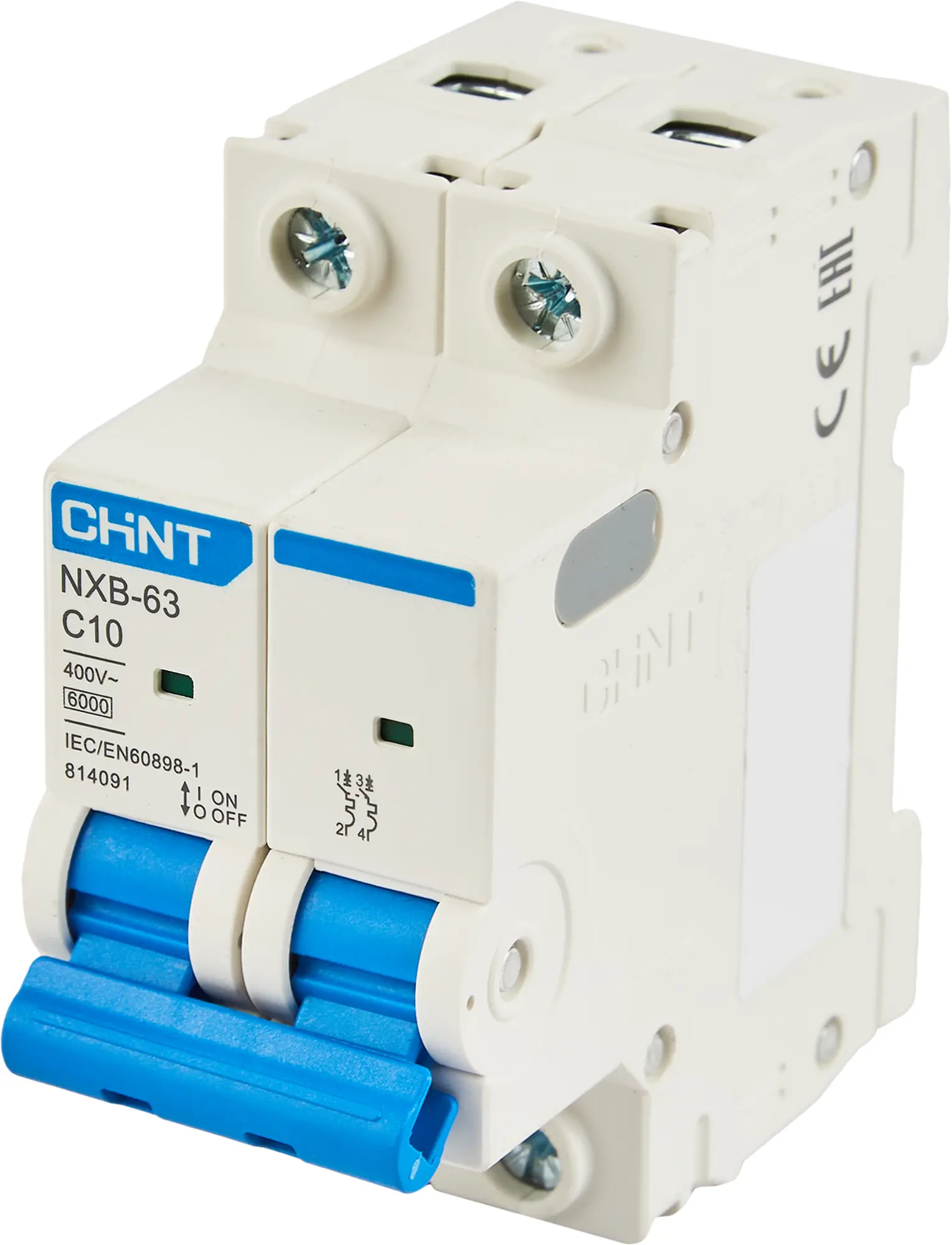 Изображение товара Автоматический выключатель CHINT NXB-63S 2P C10 А 6 кА