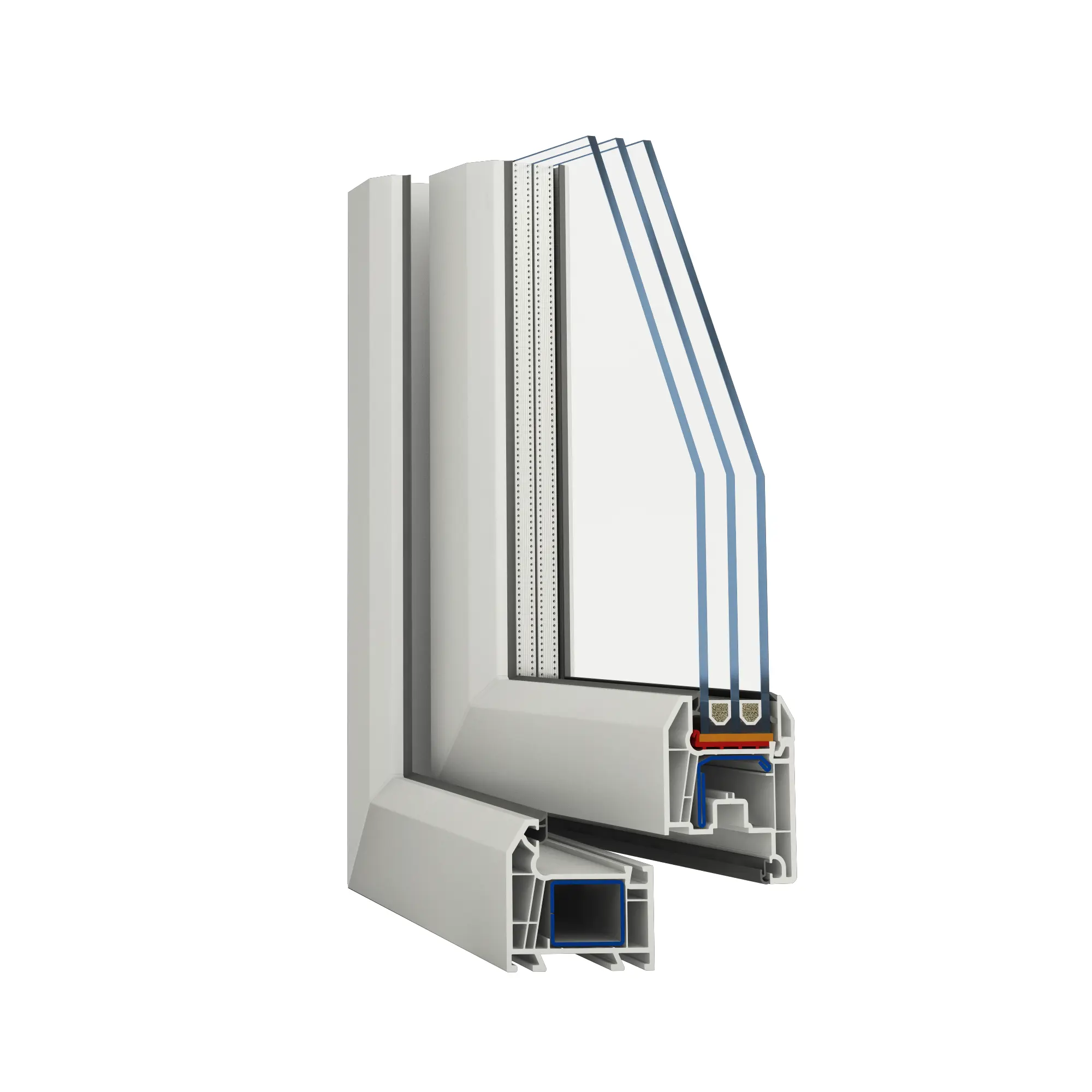 Изображение товара Пластиковое окно ПВХ Veka одностворчатое правое 1100x1000мм тройное остекление