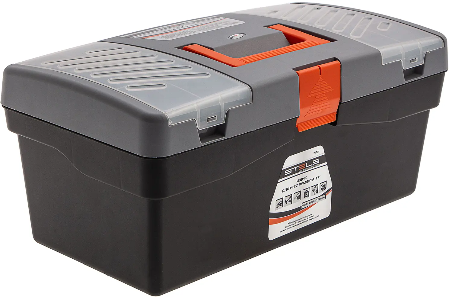 Изображение товара Ящик для инструментов Stels 90704 420x220x180 мм пластиковый с цветами