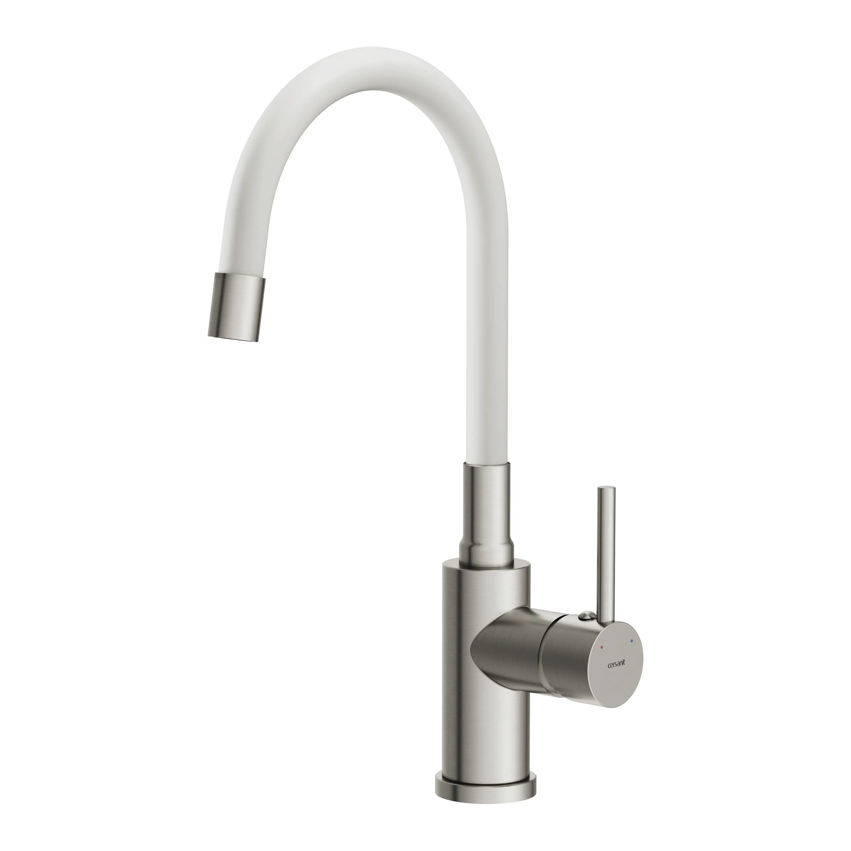 Изображение товара Смеситель для кухни Cersanit Melar поворотный излив 24 см цвет белый