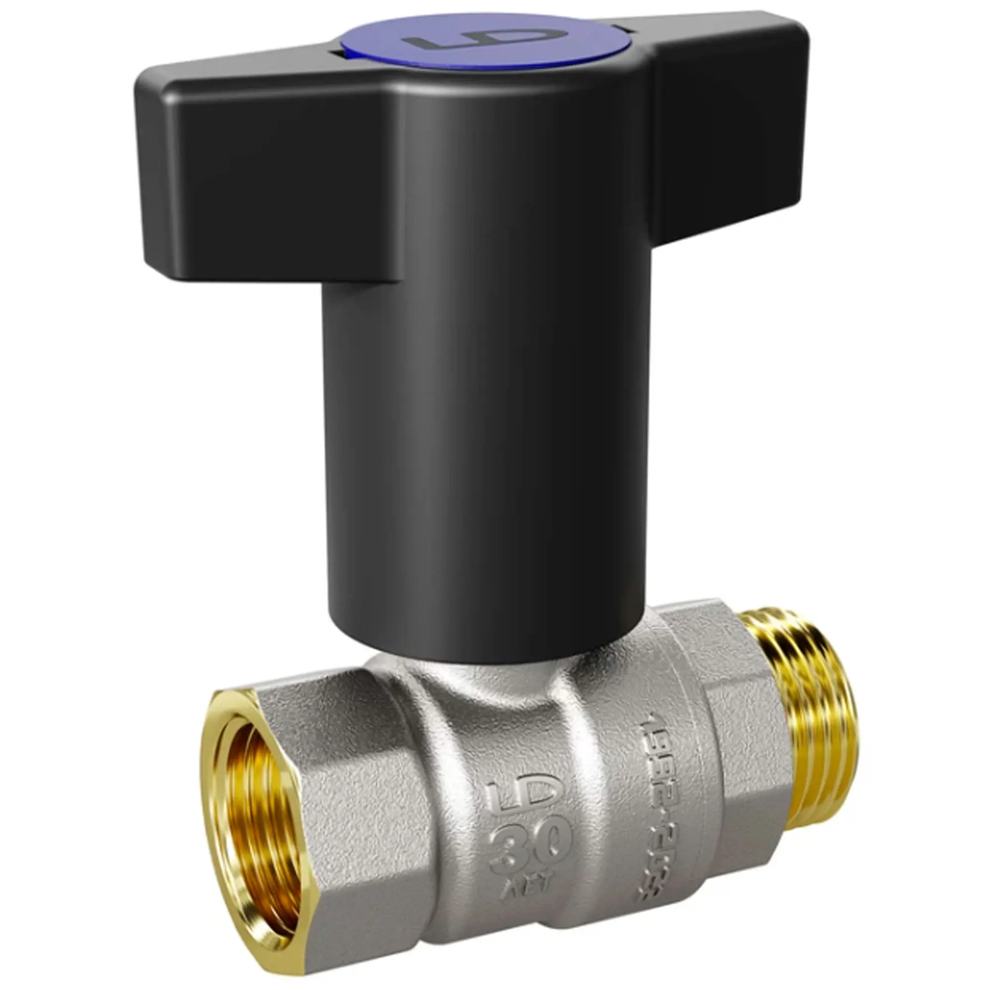 Изображение товара Кран шаровой LD DN20 PN40 3/4 НР/ВР латунный с Т-образной ручкой