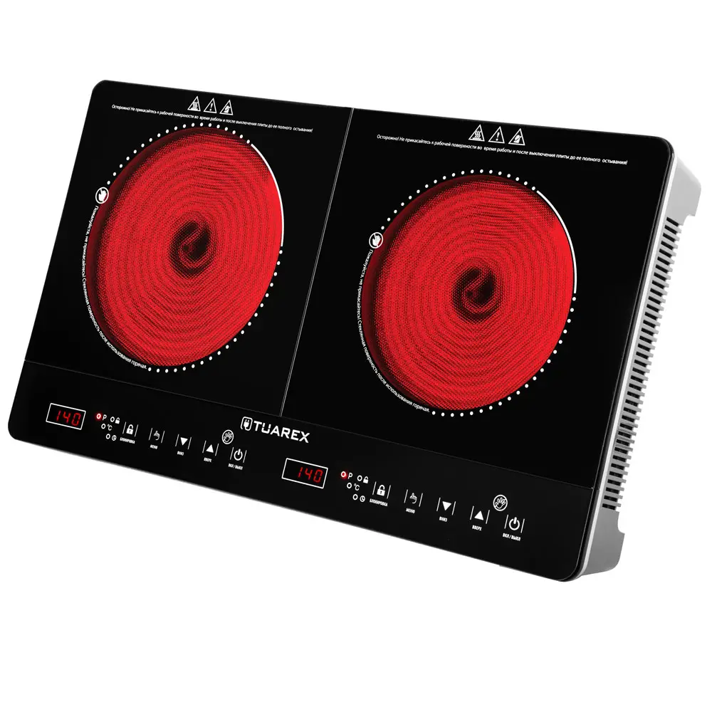 Изображение товара Электрическая варочная панель Tuarex TK-2732 58 см 2 конфорки цвет черный