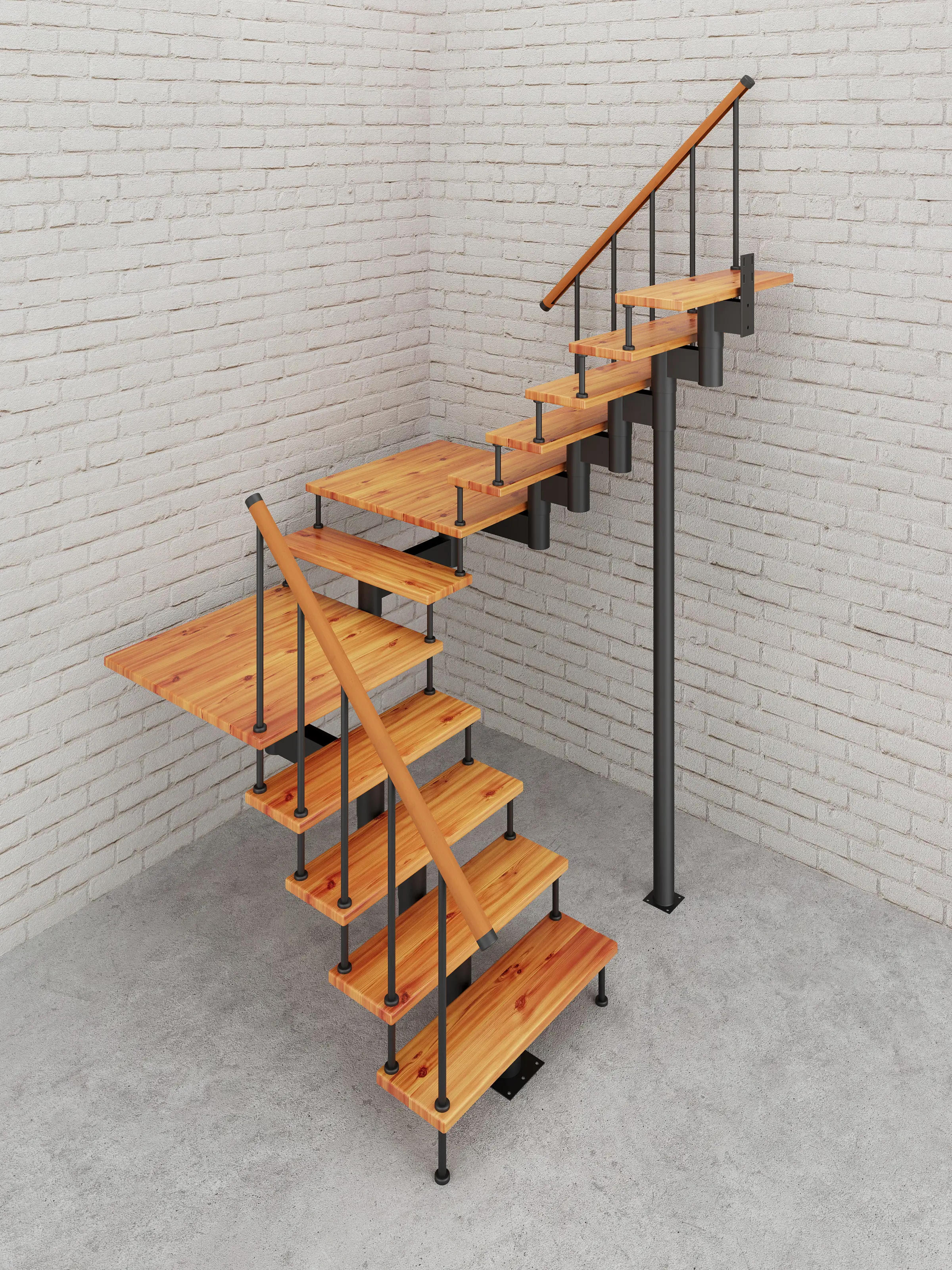 Изображение товара Модульная лестница Стамет Престиж черная высота 2925 мм