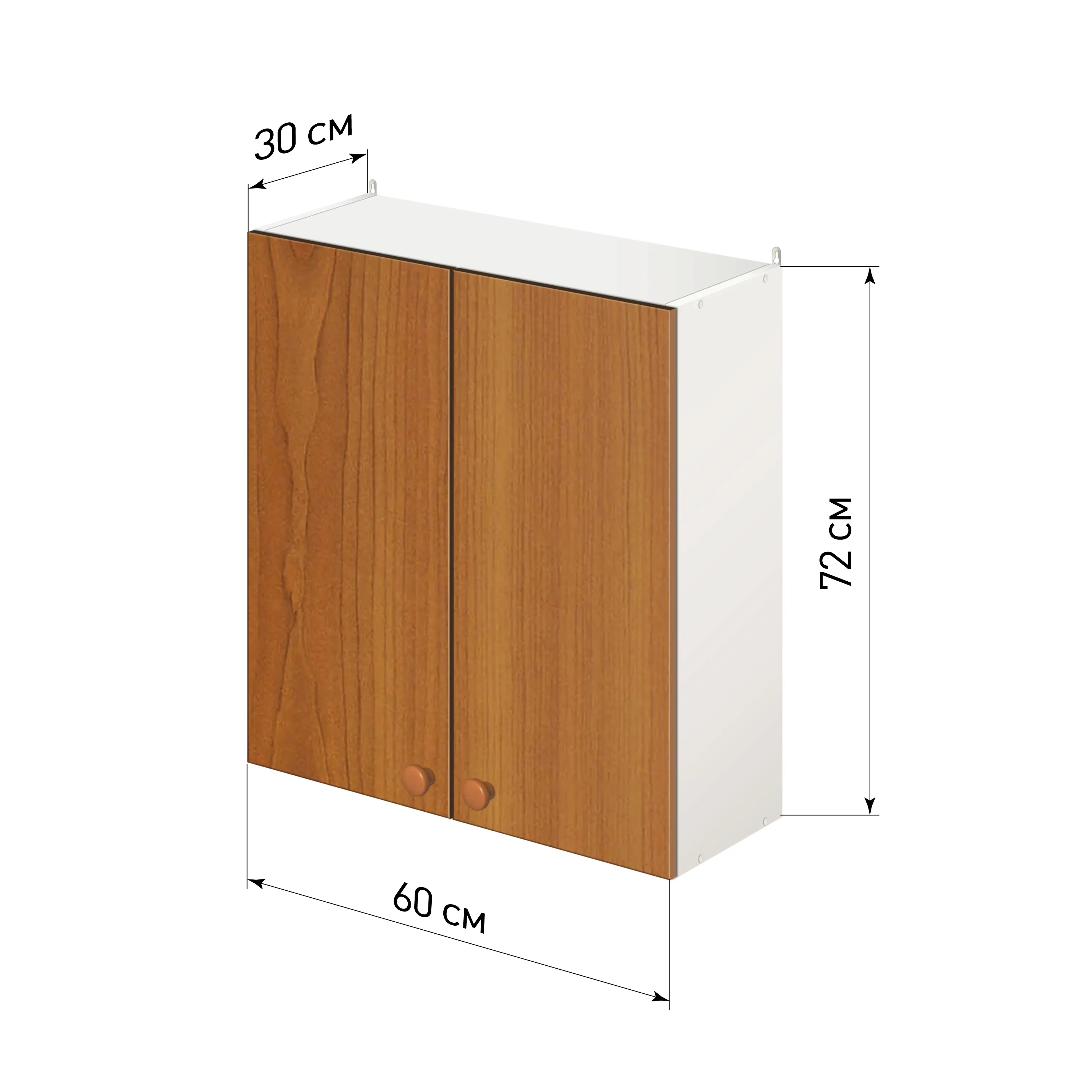 Изображение товара Навесной шкаф Лидер Стандарт SHS60_OL 60x72x30 см ЛДСП цвет ольха